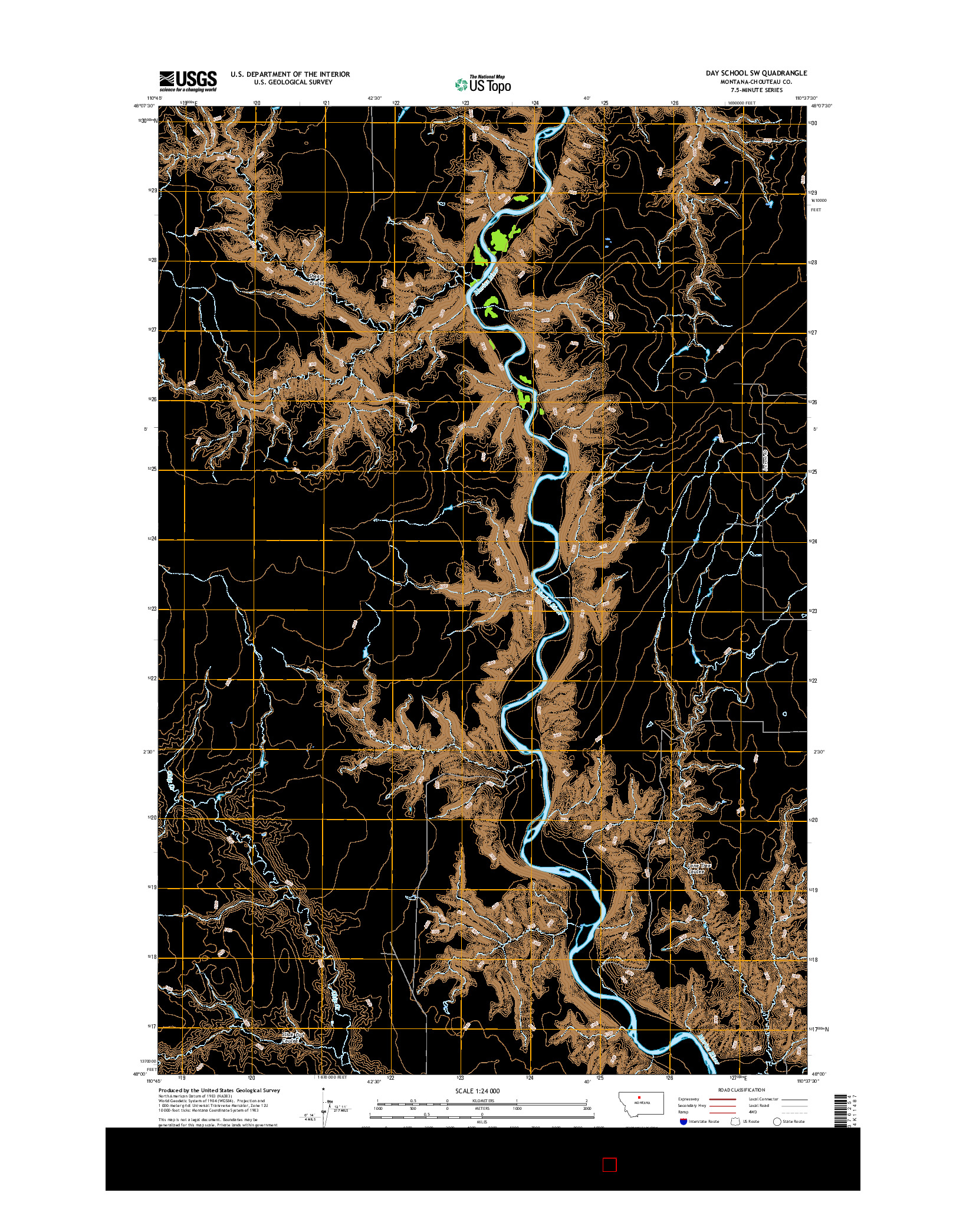 USGS US TOPO 7.5-MINUTE MAP FOR DAY SCHOOL SW, MT 2017