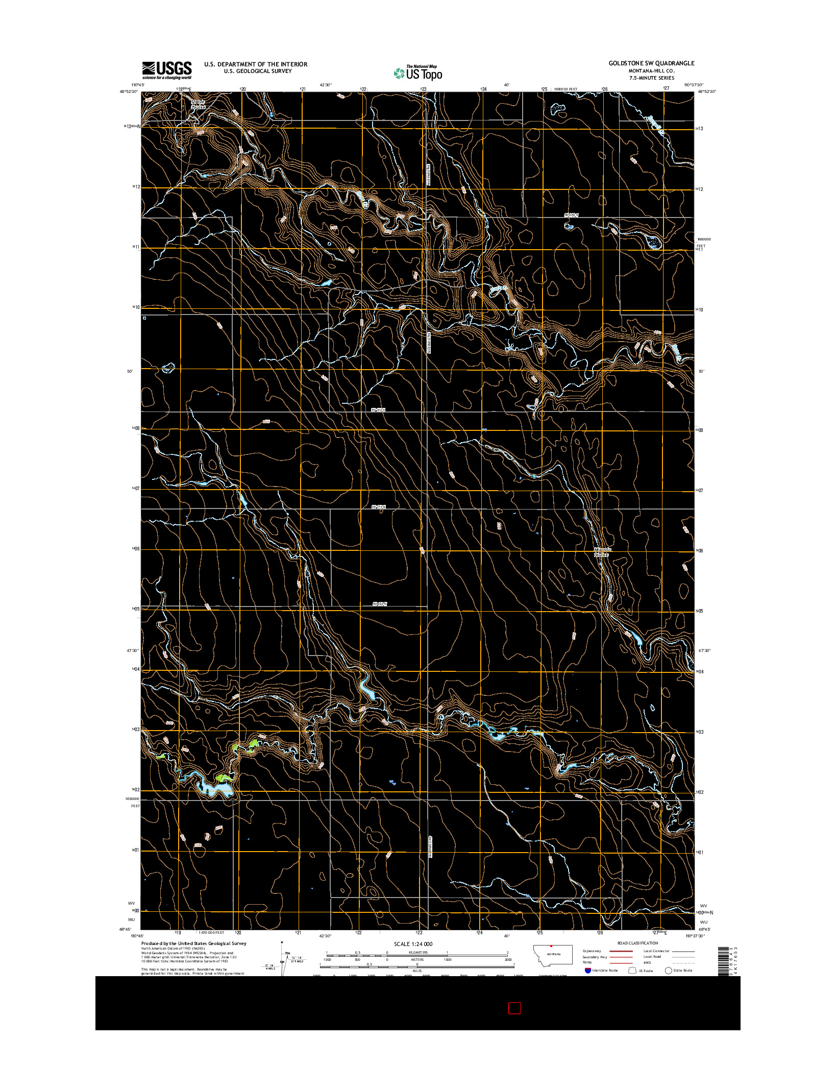 USGS US TOPO 7.5-MINUTE MAP FOR GOLDSTONE SW, MT 2017