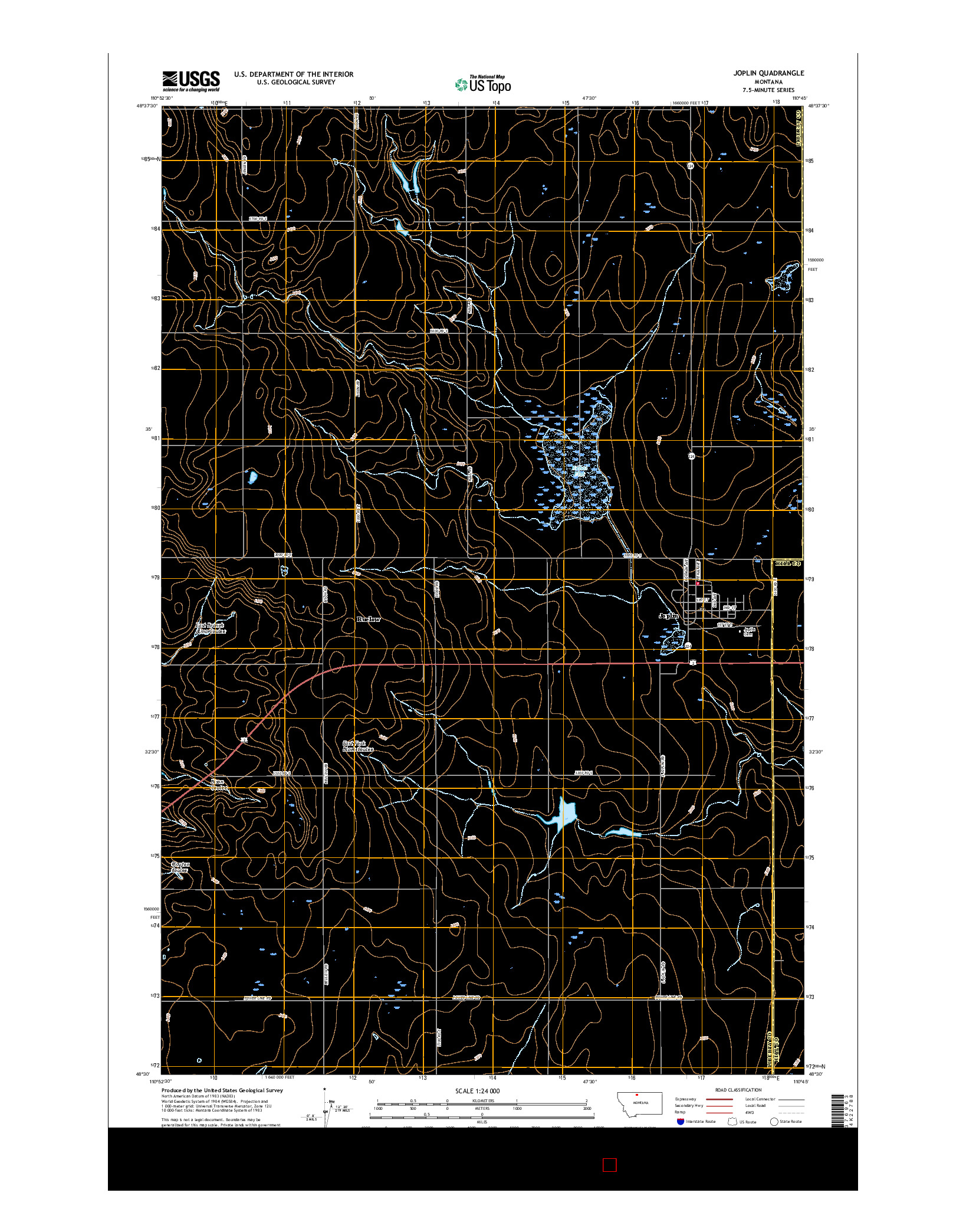USGS US TOPO 7.5-MINUTE MAP FOR JOPLIN, MT 2017