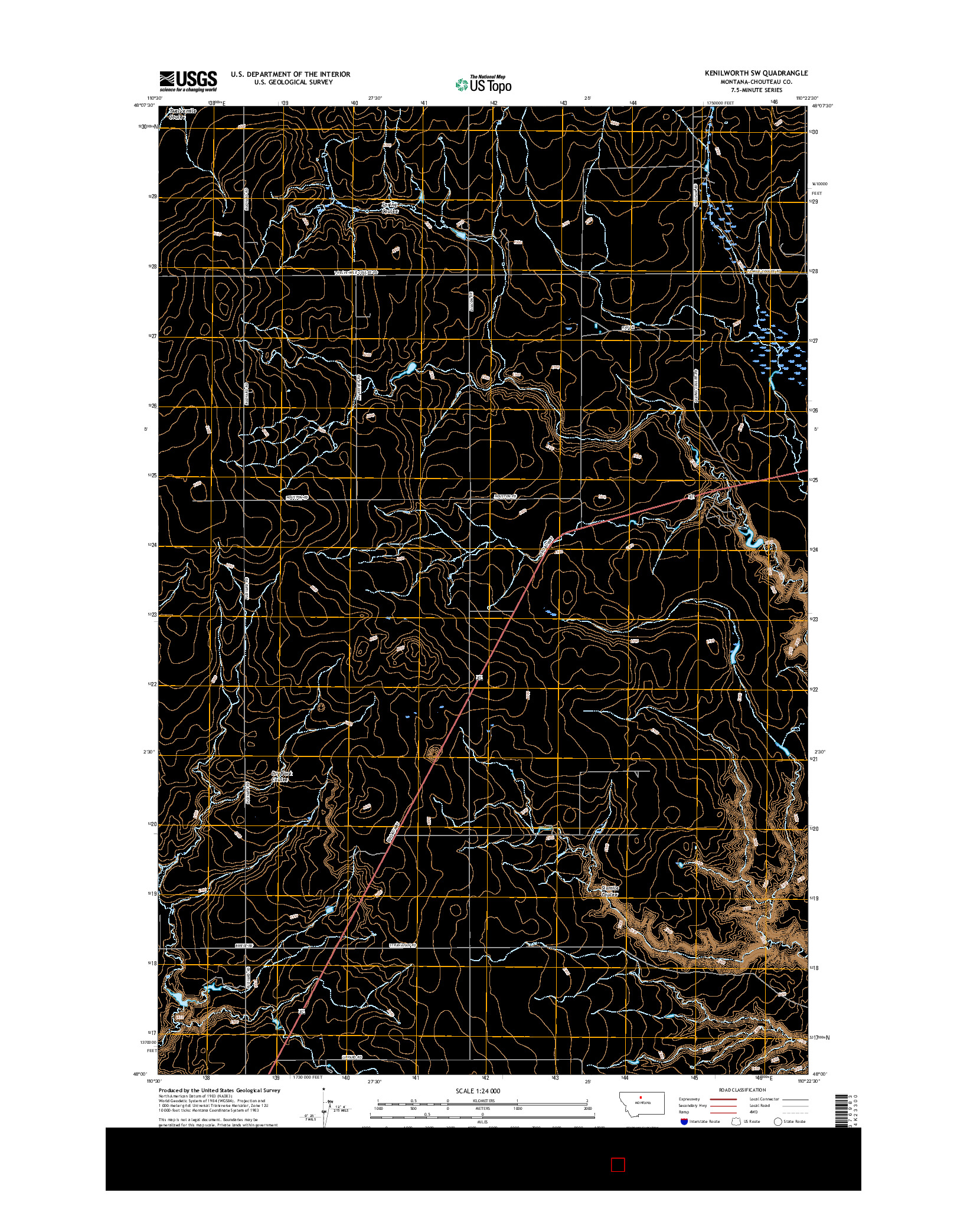 USGS US TOPO 7.5-MINUTE MAP FOR KENILWORTH SW, MT 2017