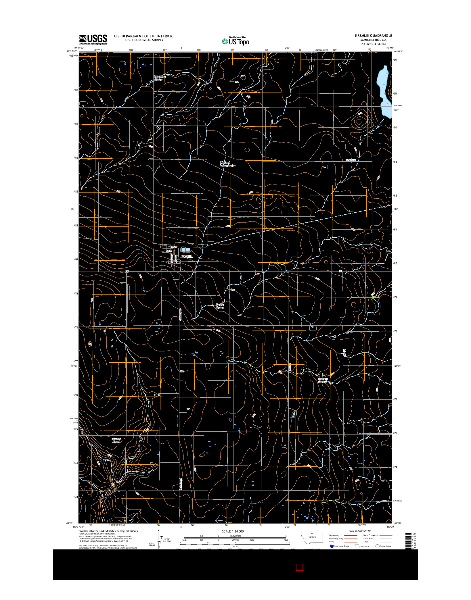USGS US TOPO 7.5-MINUTE MAP FOR KREMLIN, MT 2017