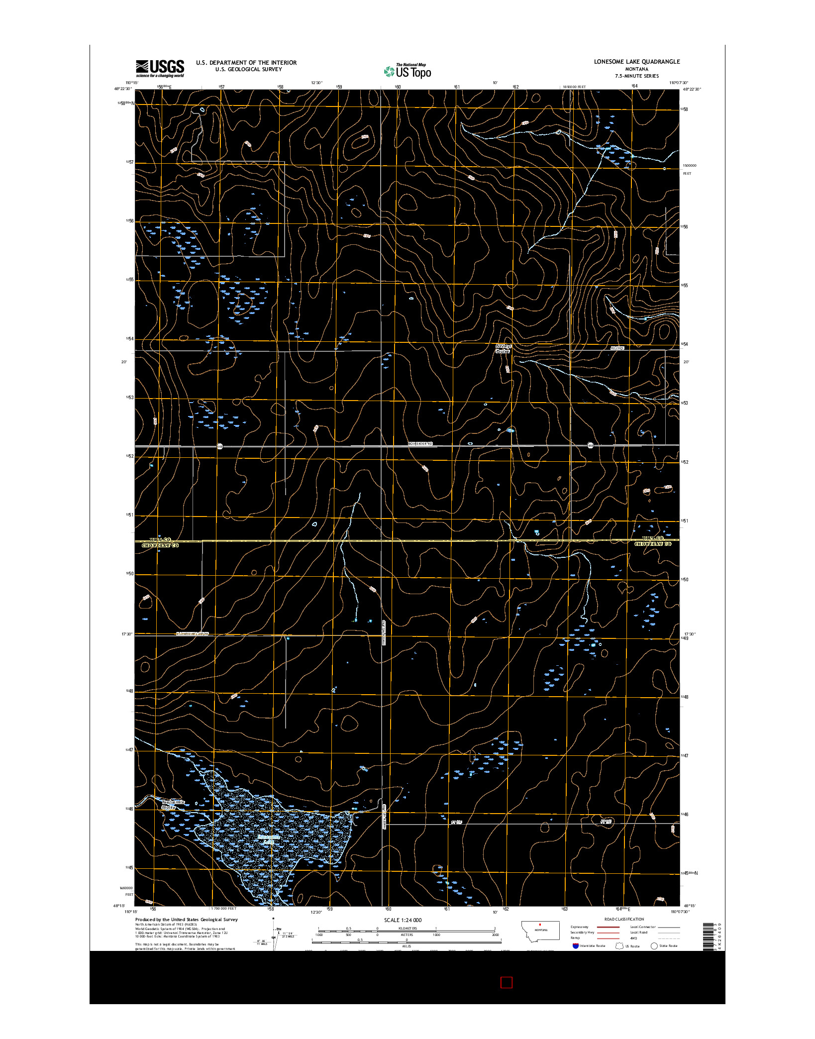 USGS US TOPO 7.5-MINUTE MAP FOR LONESOME LAKE, MT 2017