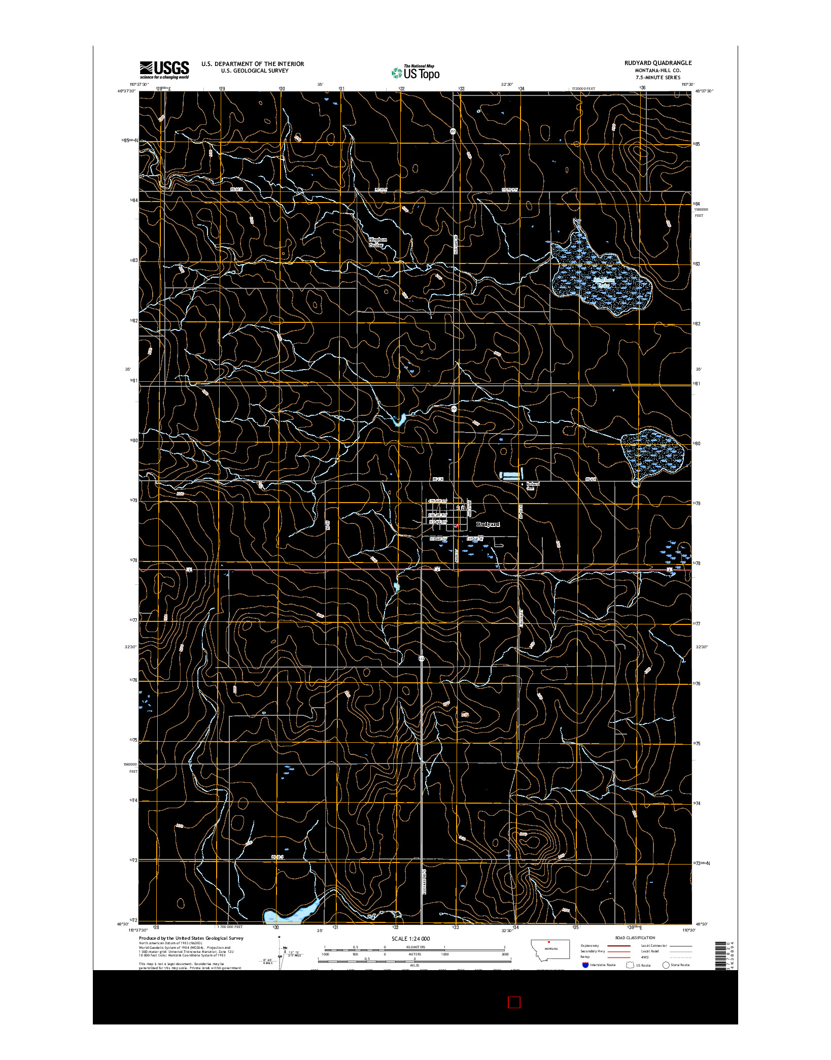 USGS US TOPO 7.5-MINUTE MAP FOR RUDYARD, MT 2017