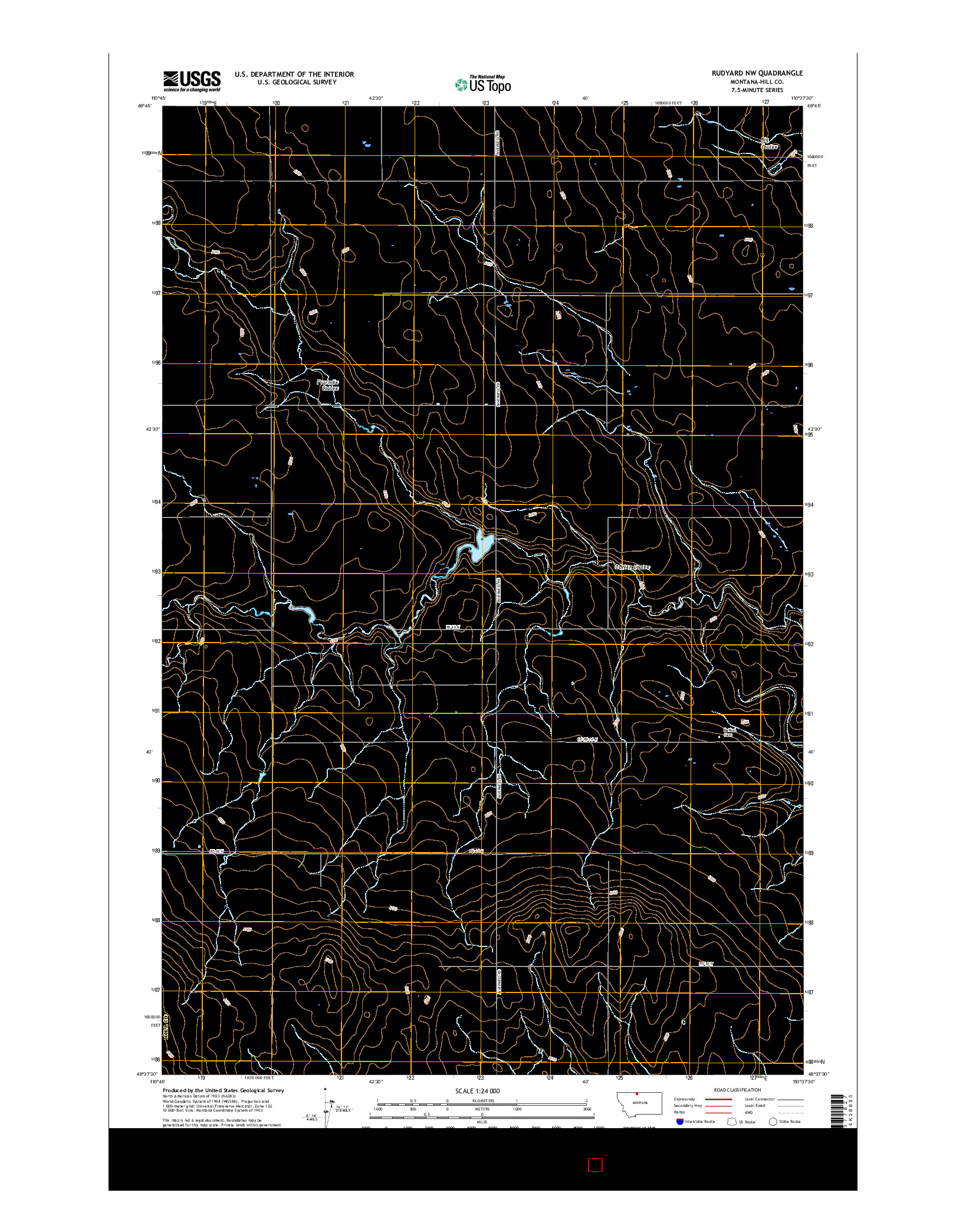 USGS US TOPO 7.5-MINUTE MAP FOR RUDYARD NW, MT 2017