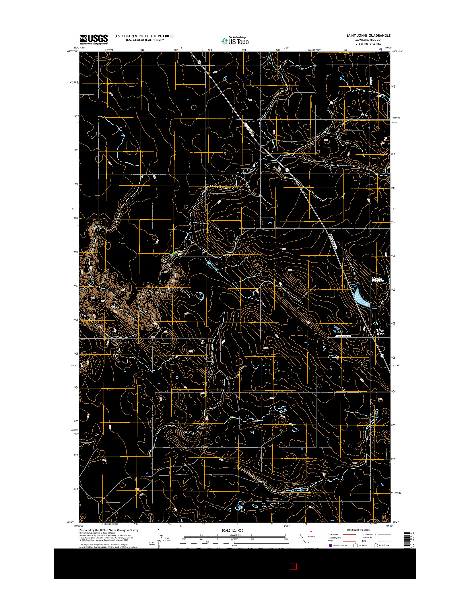 USGS US TOPO 7.5-MINUTE MAP FOR SAINT JOHNS, MT 2017