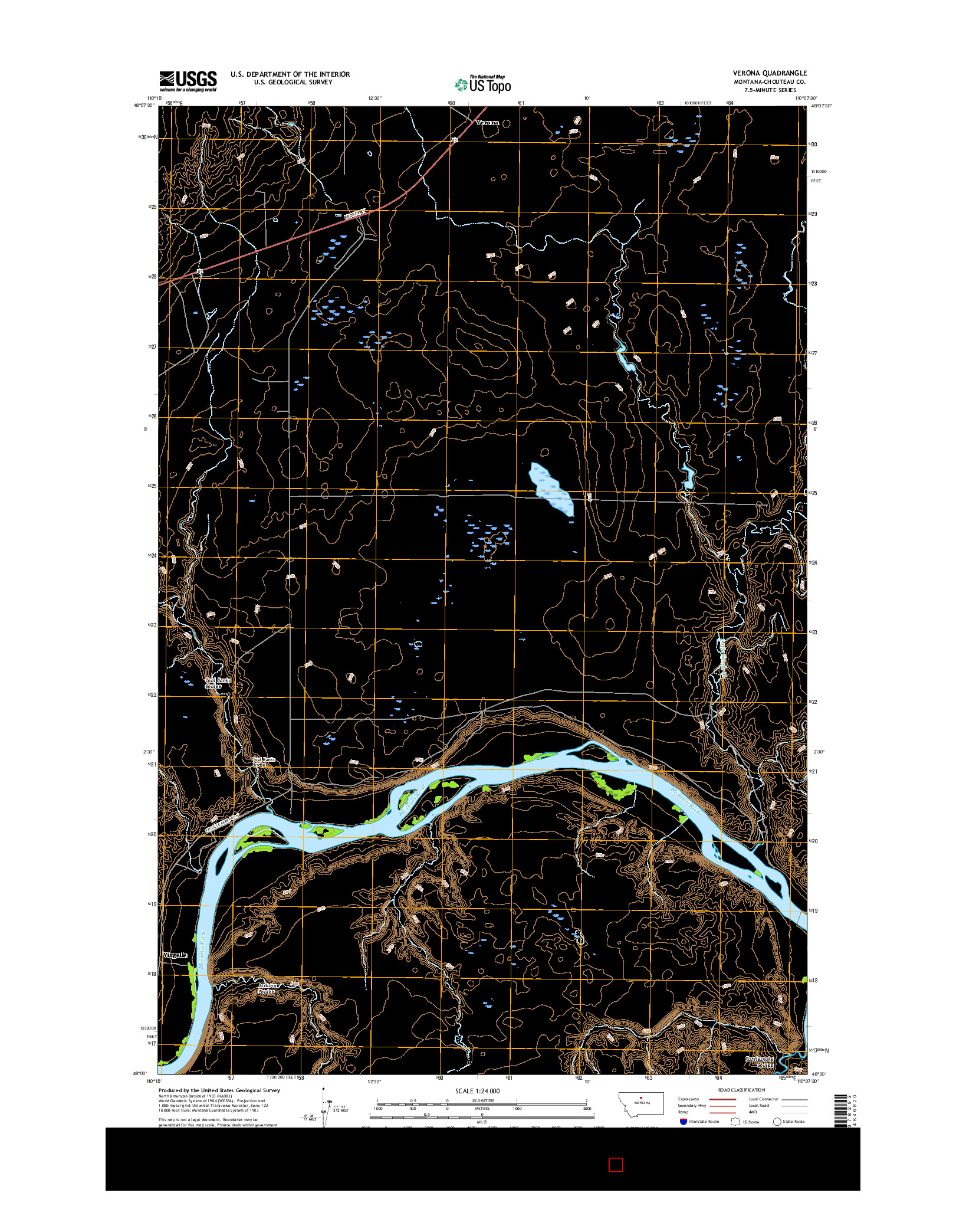 USGS US TOPO 7.5-MINUTE MAP FOR VERONA, MT 2017