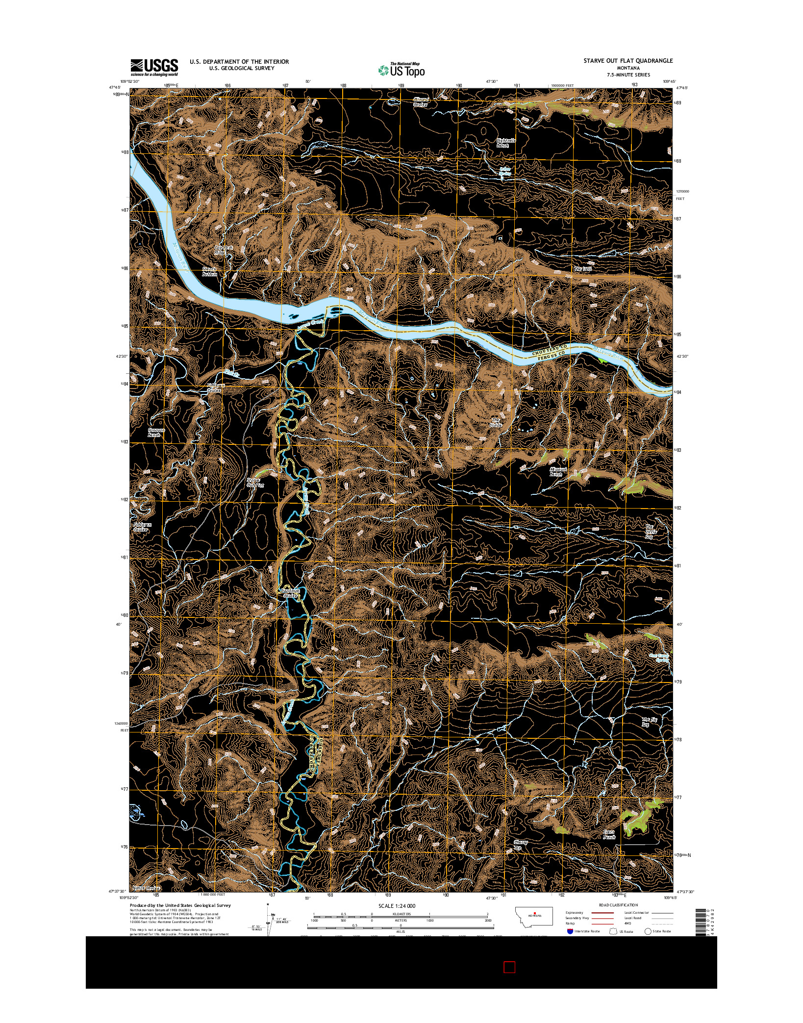 USGS US TOPO 7.5-MINUTE MAP FOR STARVE OUT FLAT, MT 2017