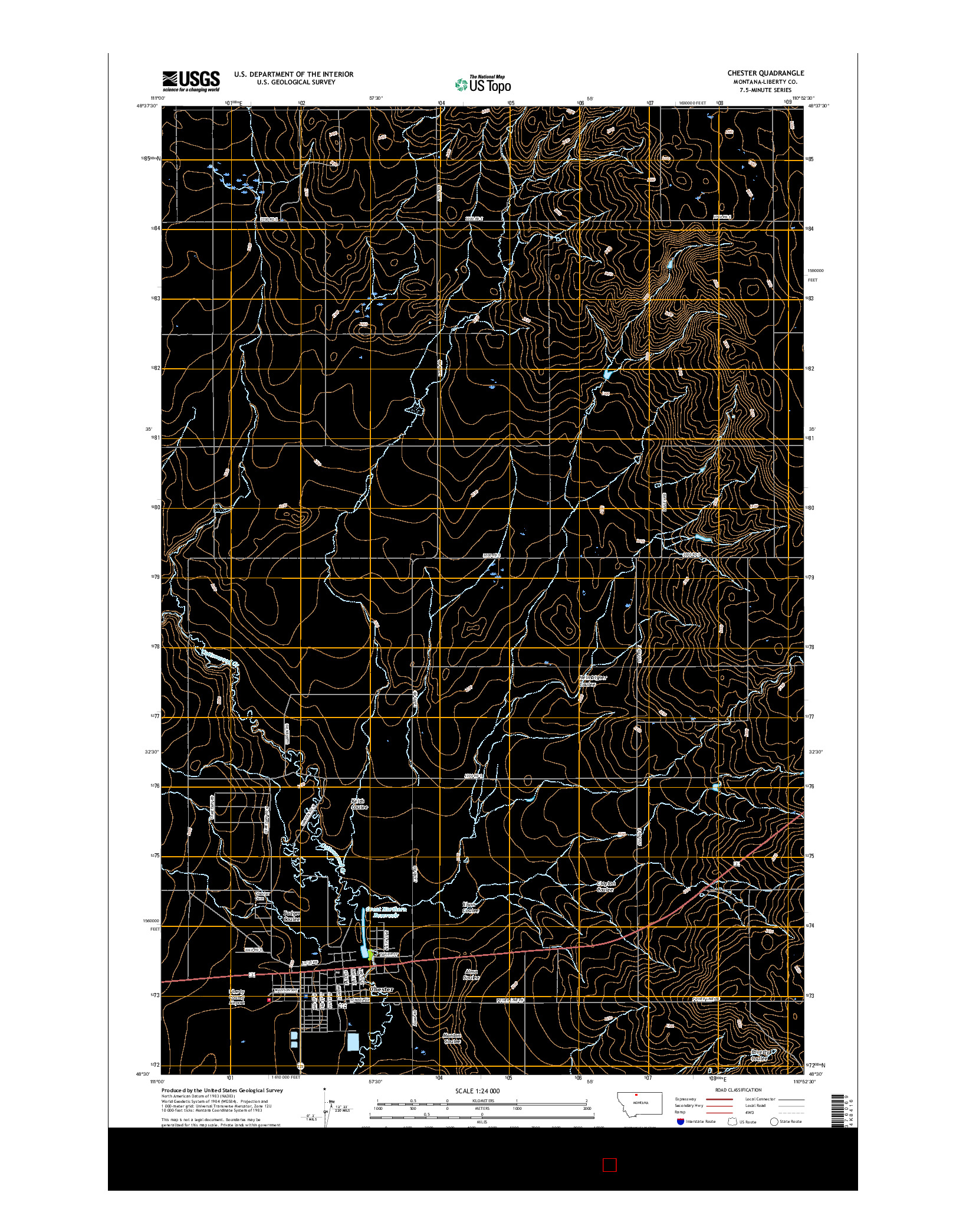 USGS US TOPO 7.5-MINUTE MAP FOR CHESTER, MT 2017