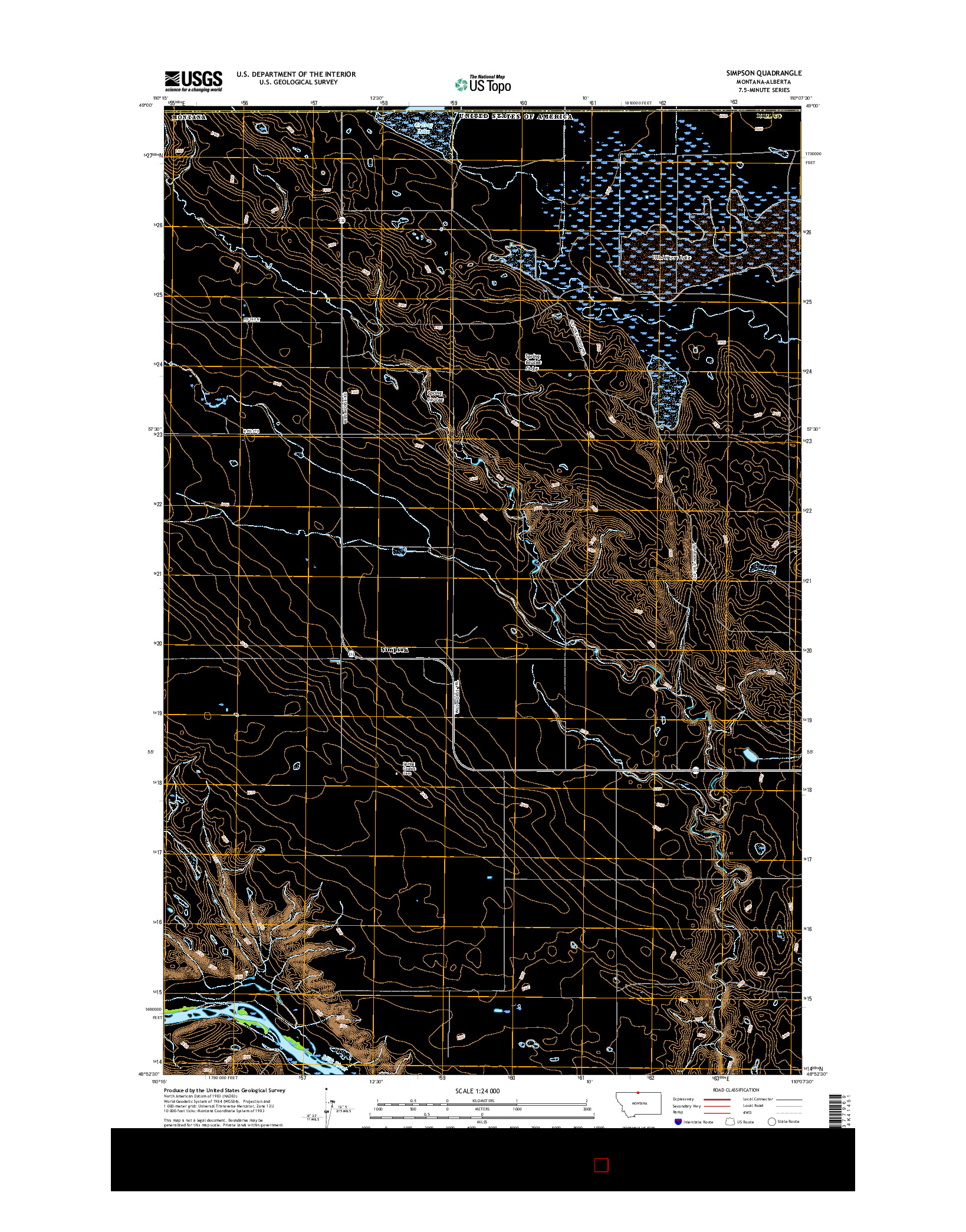 USGS US TOPO 7.5-MINUTE MAP FOR SIMPSON, MT-AB 2017