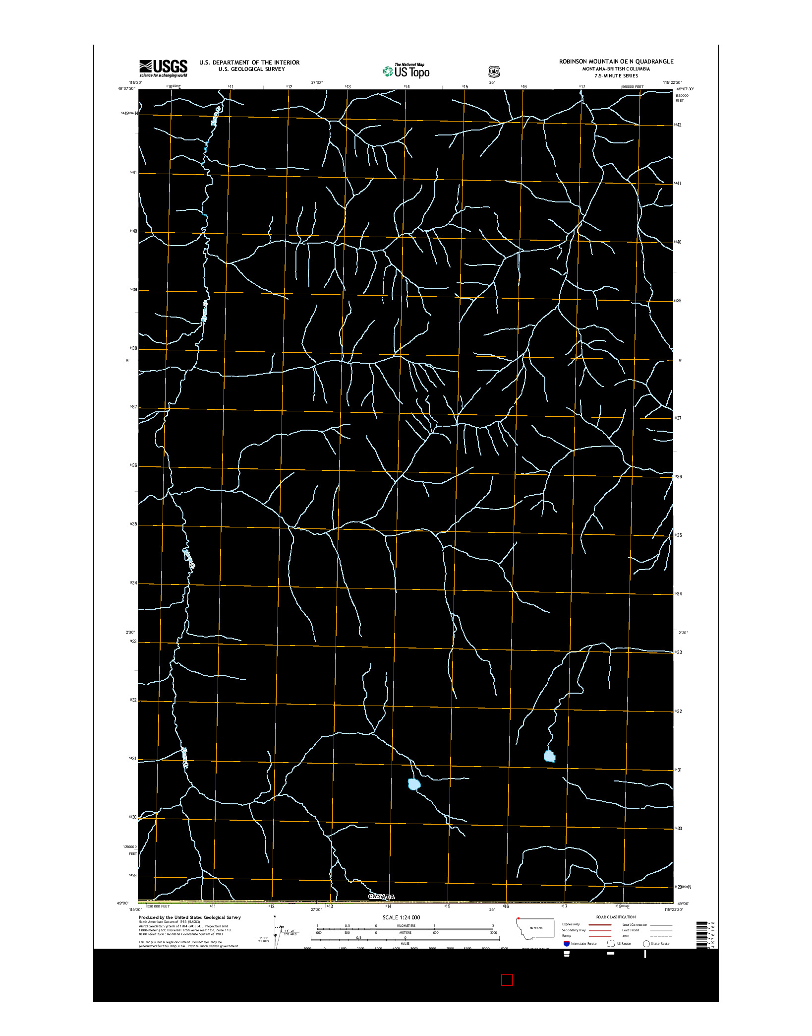 USGS US TOPO 7.5-MINUTE MAP FOR ROBINSON MOUNTAIN OE N, MT-BC 2017