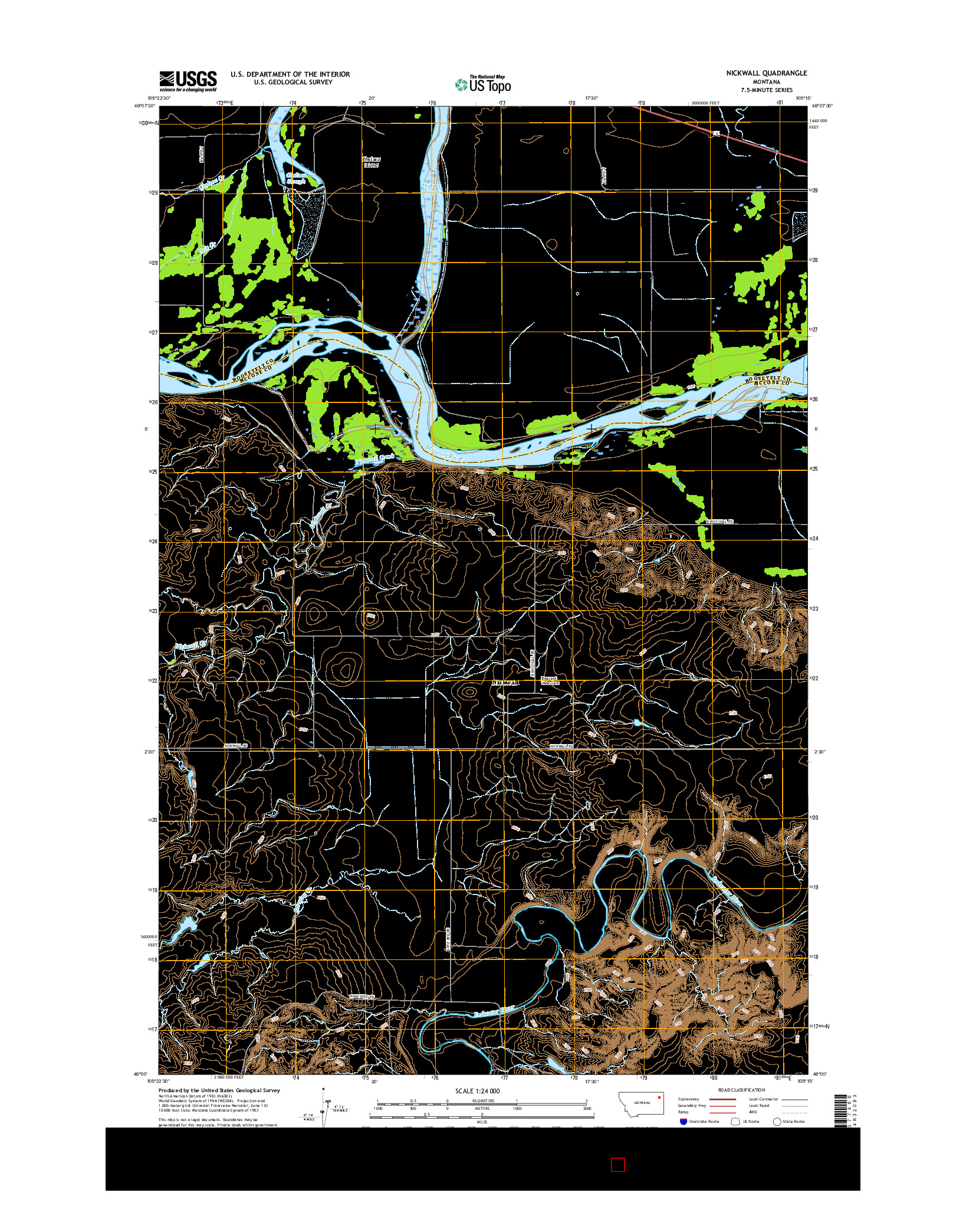 USGS US TOPO 7.5-MINUTE MAP FOR NICKWALL, MT 2017