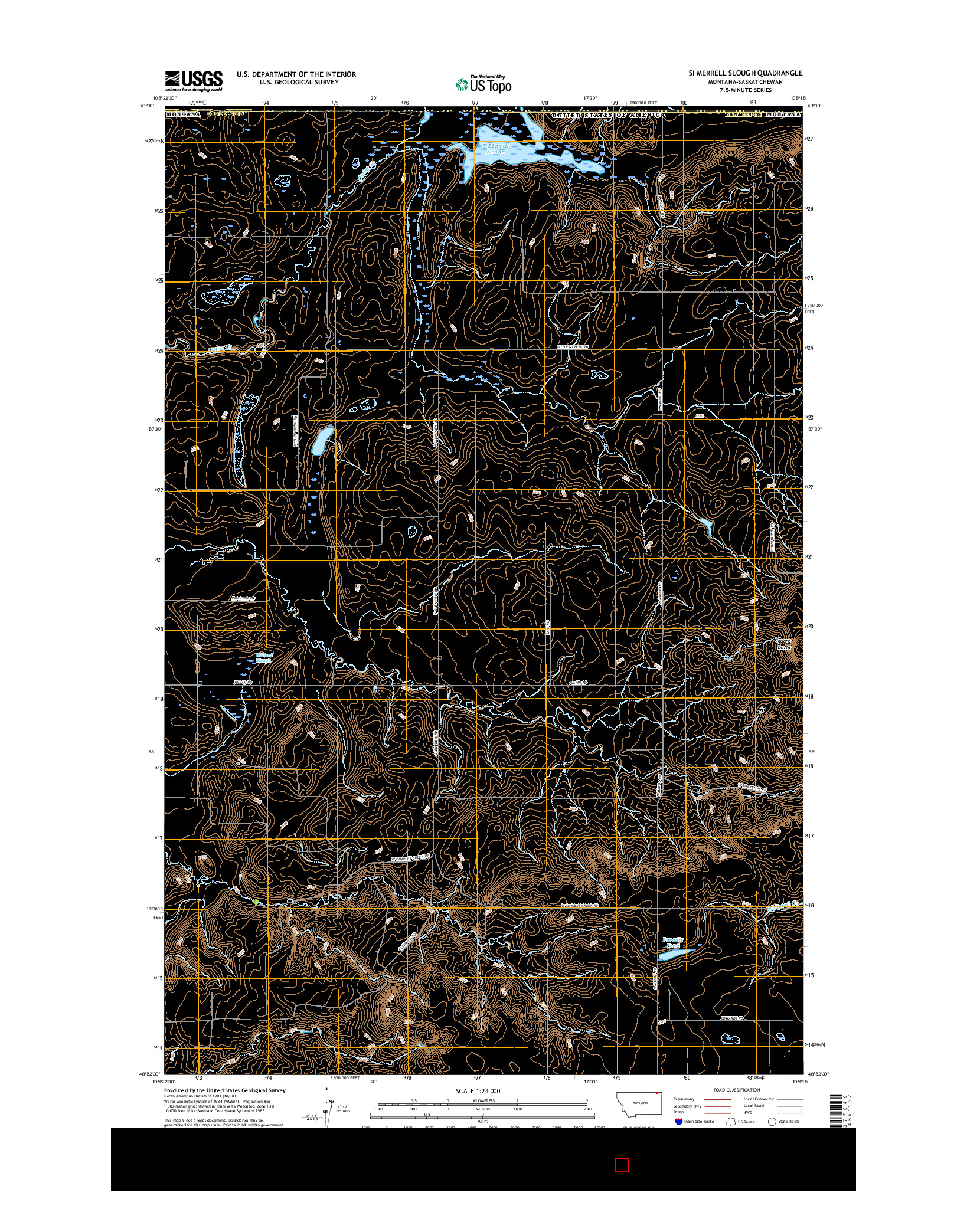 USGS US TOPO 7.5-MINUTE MAP FOR SI MERRELL SLOUGH, MT-SK 2017