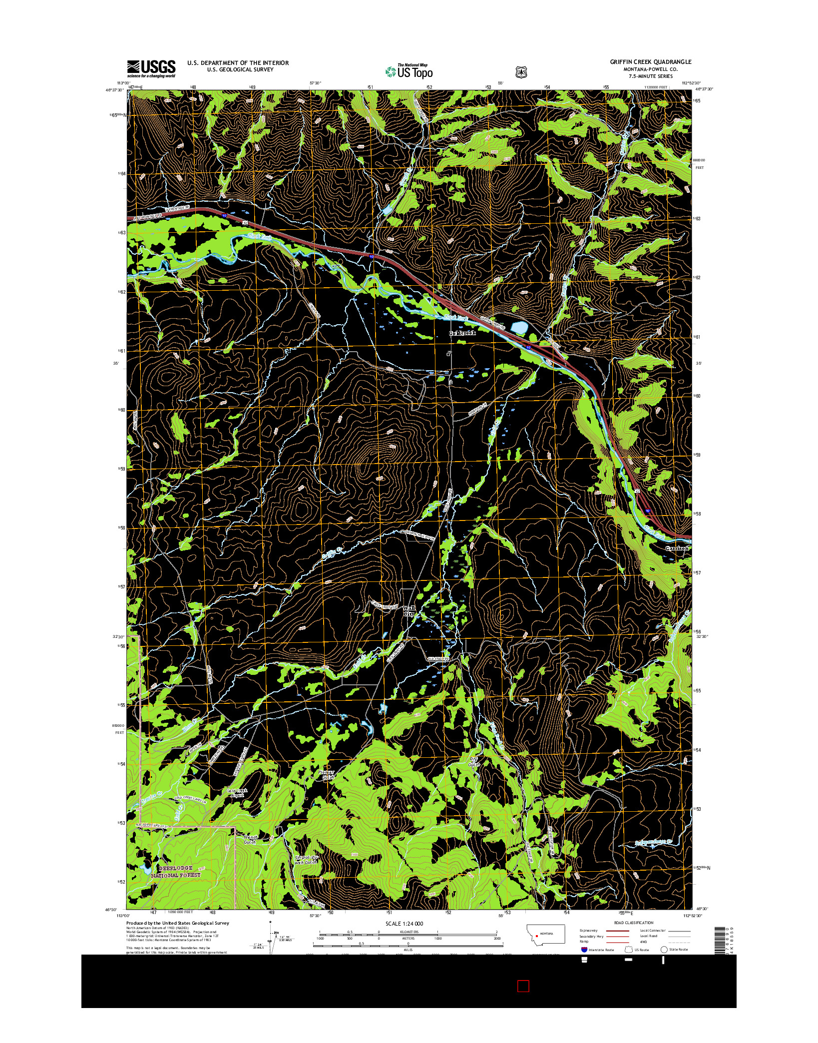 USGS US TOPO 7.5-MINUTE MAP FOR GRIFFIN CREEK, MT 2017