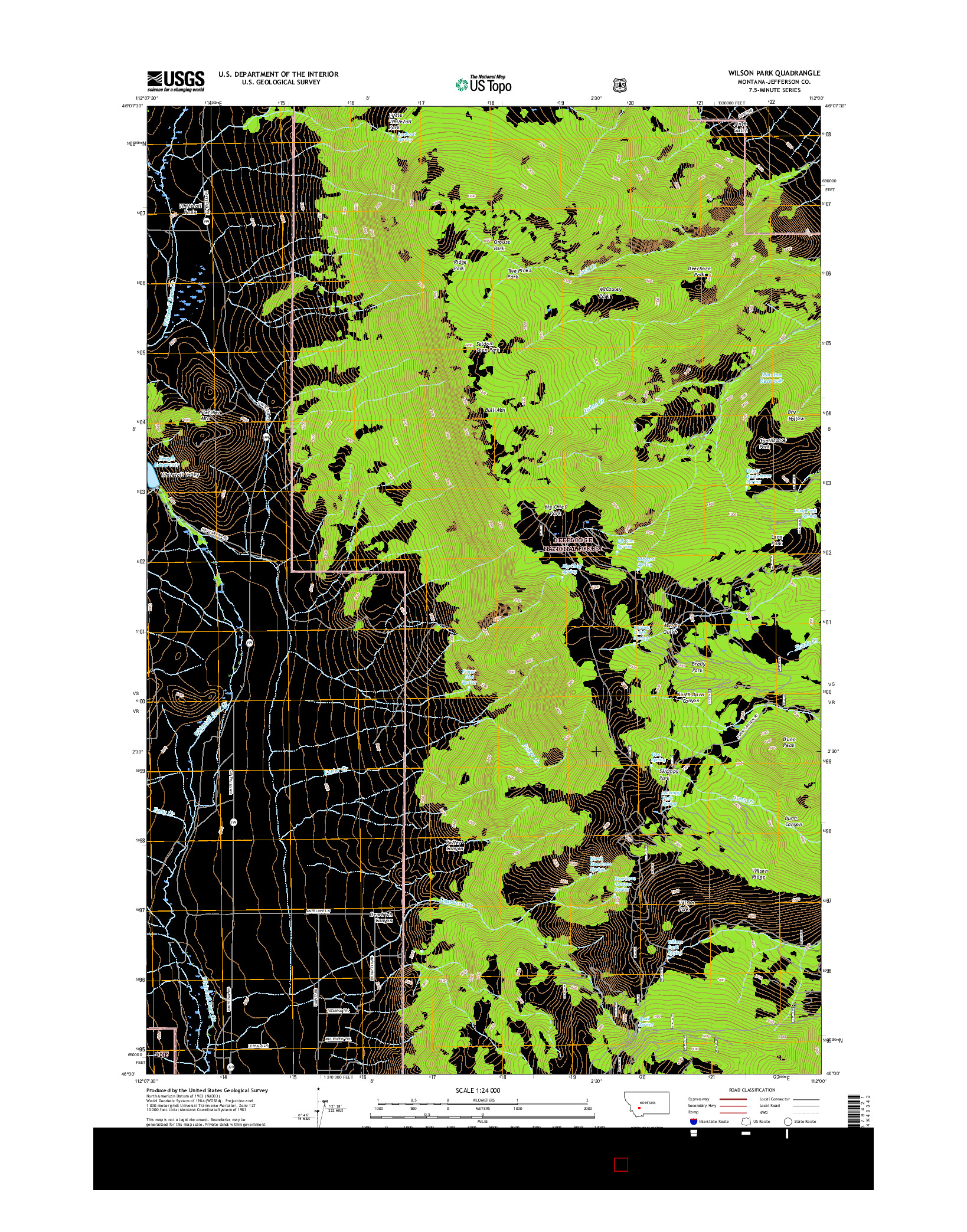 USGS US TOPO 7.5-MINUTE MAP FOR WILSON PARK, MT 2017