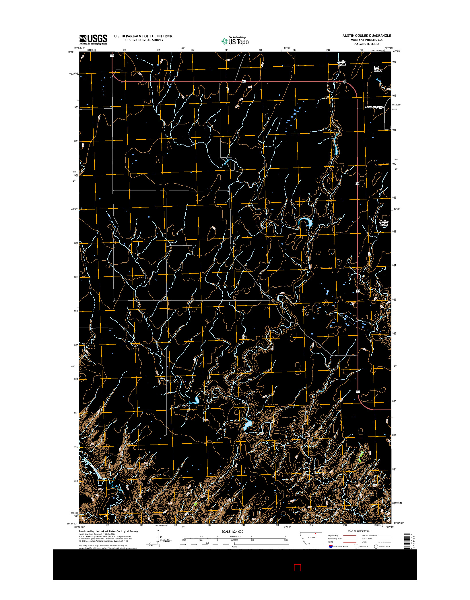 USGS US TOPO 7.5-MINUTE MAP FOR AUSTIN COULEE, MT 2017