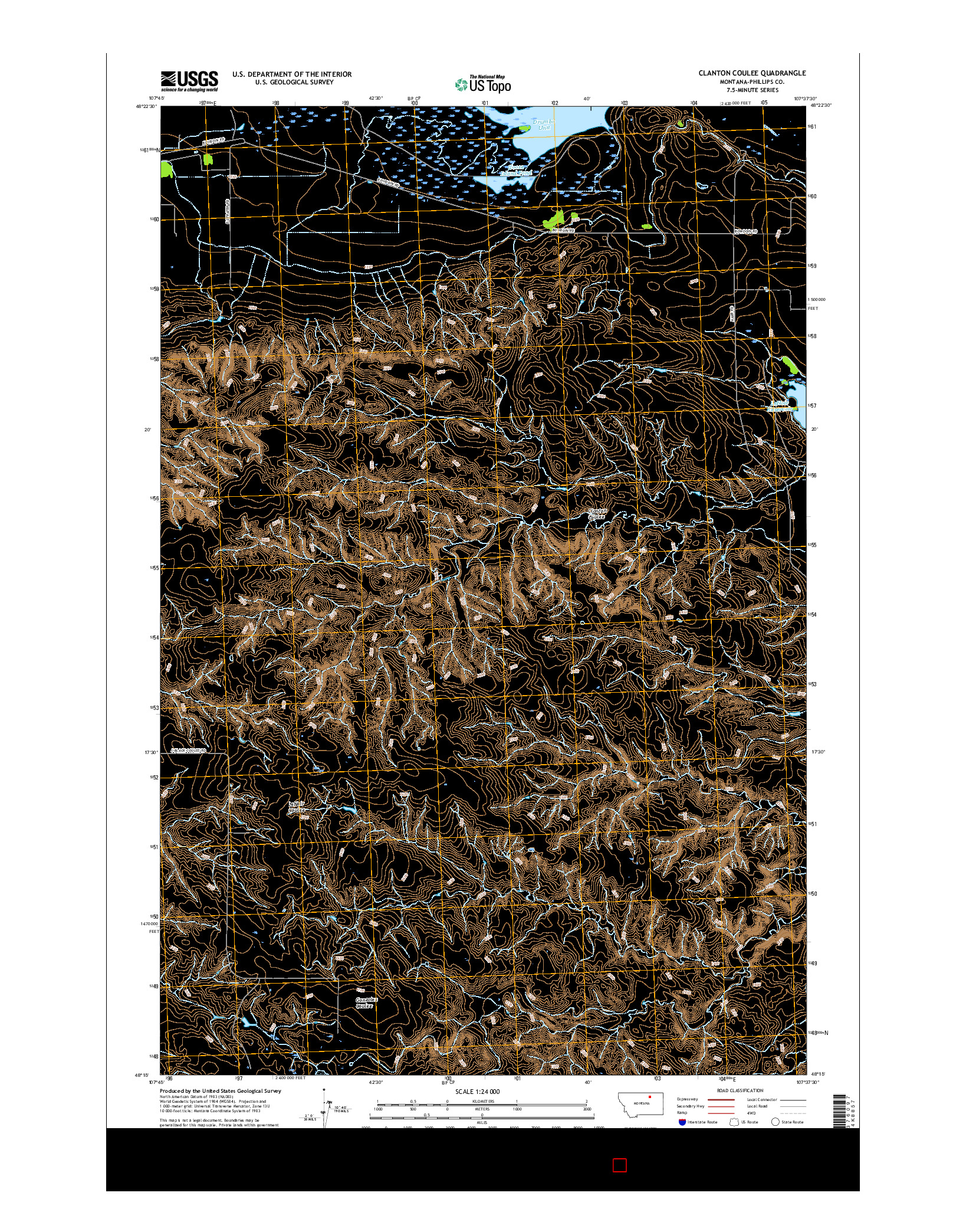 USGS US TOPO 7.5-MINUTE MAP FOR CLANTON COULEE, MT 2017