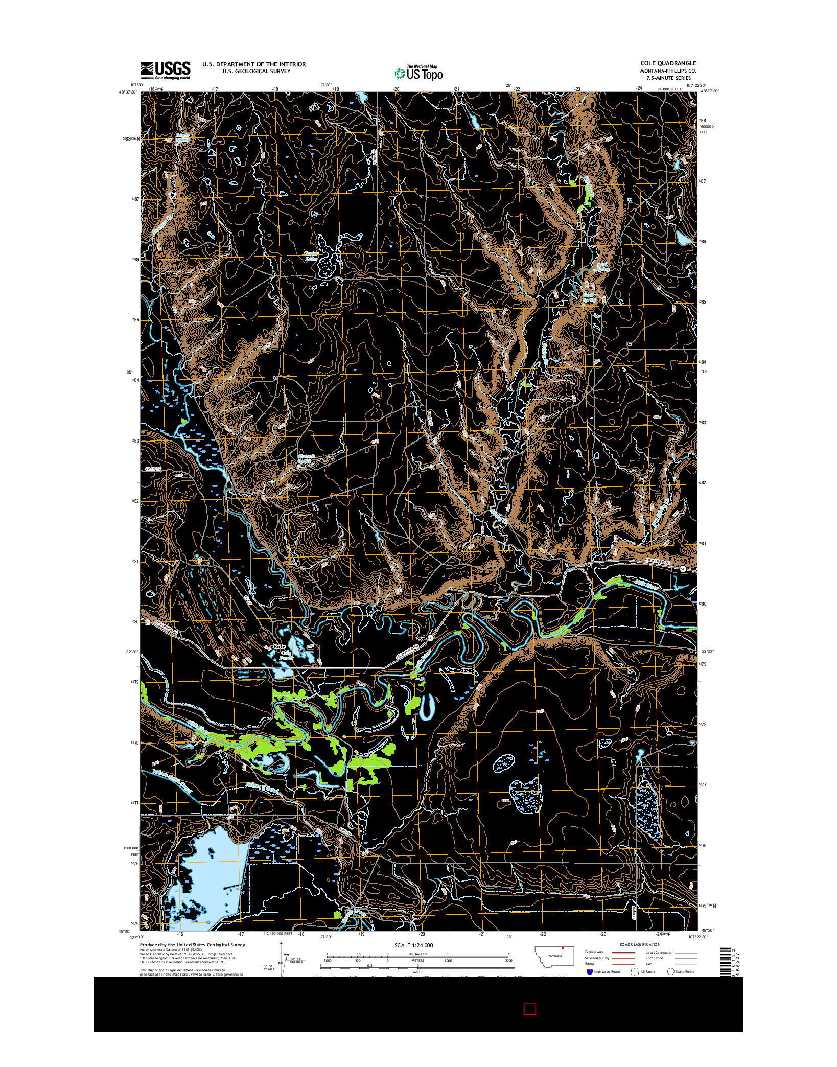 USGS US TOPO 7.5-MINUTE MAP FOR COLE, MT 2017