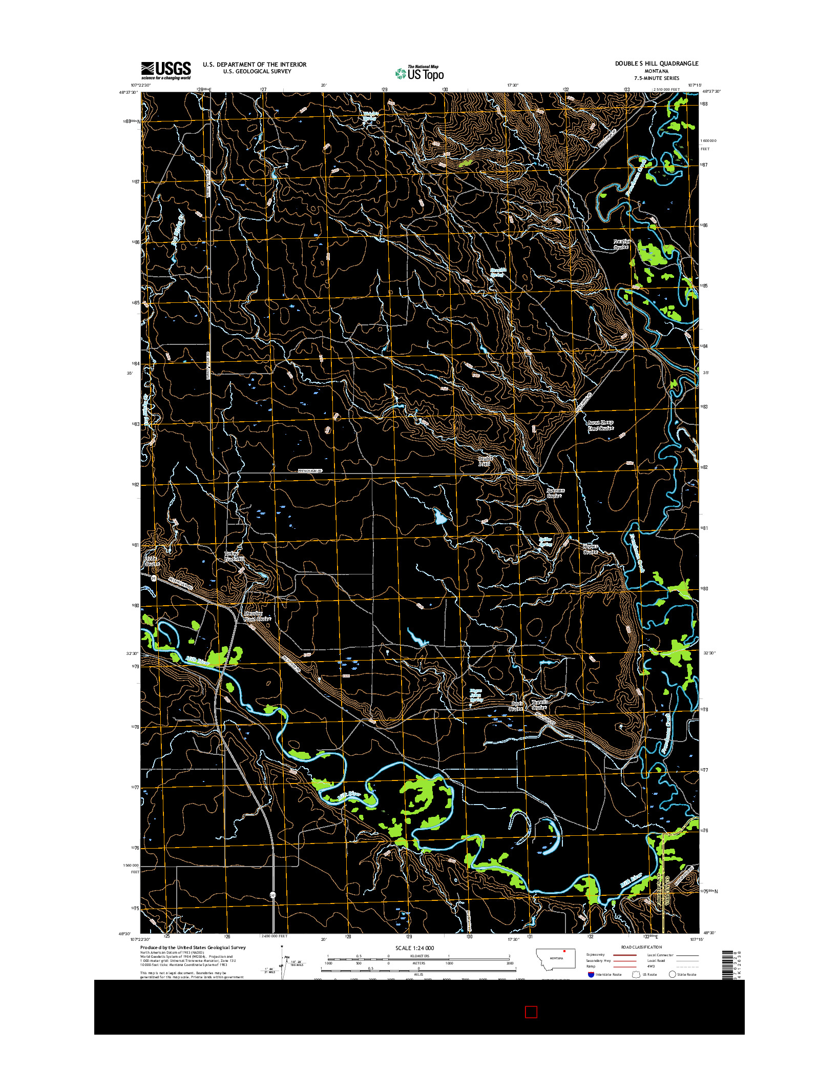 USGS US TOPO 7.5-MINUTE MAP FOR DOUBLE S HILL, MT 2017