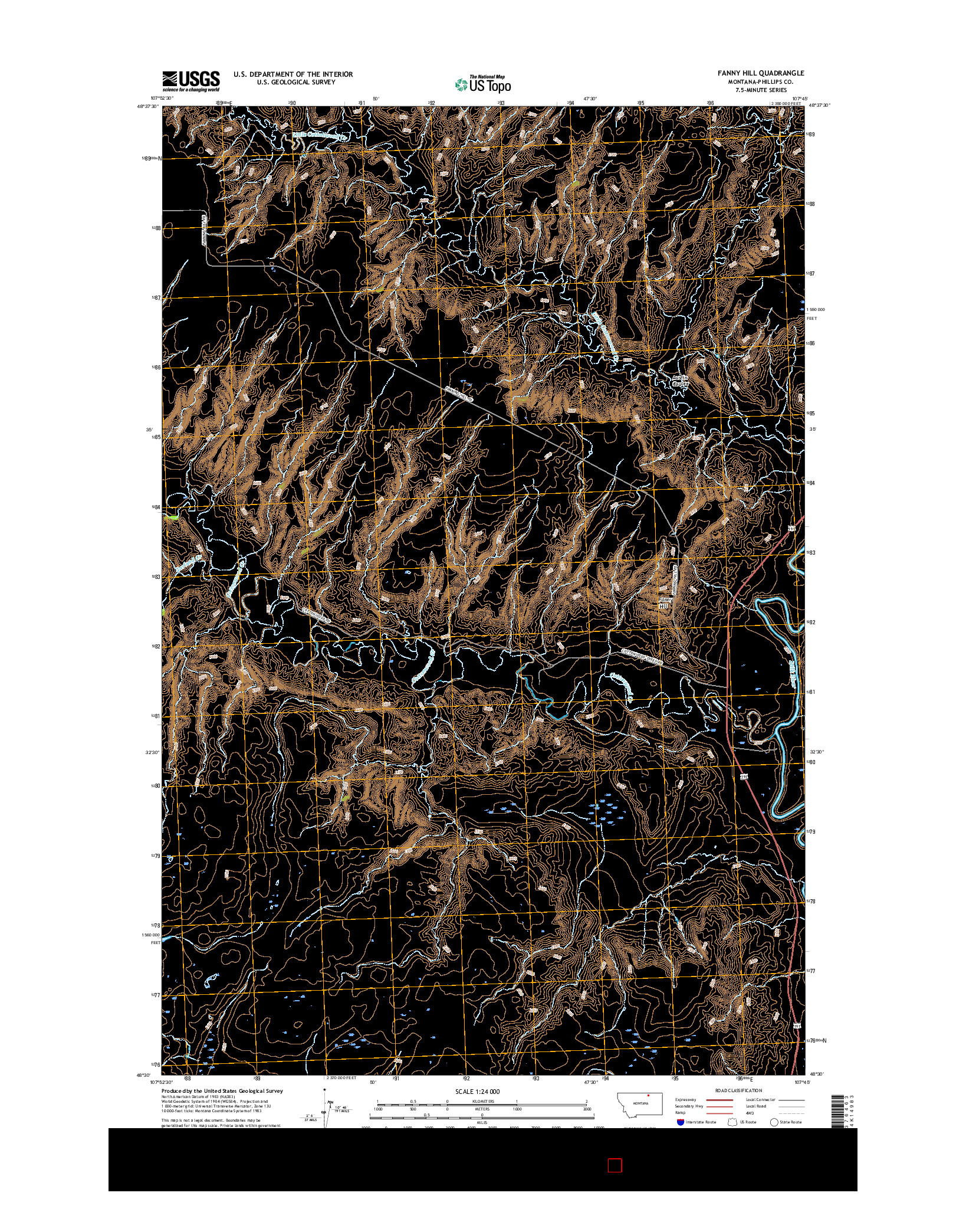 USGS US TOPO 7.5-MINUTE MAP FOR FANNY HILL, MT 2017