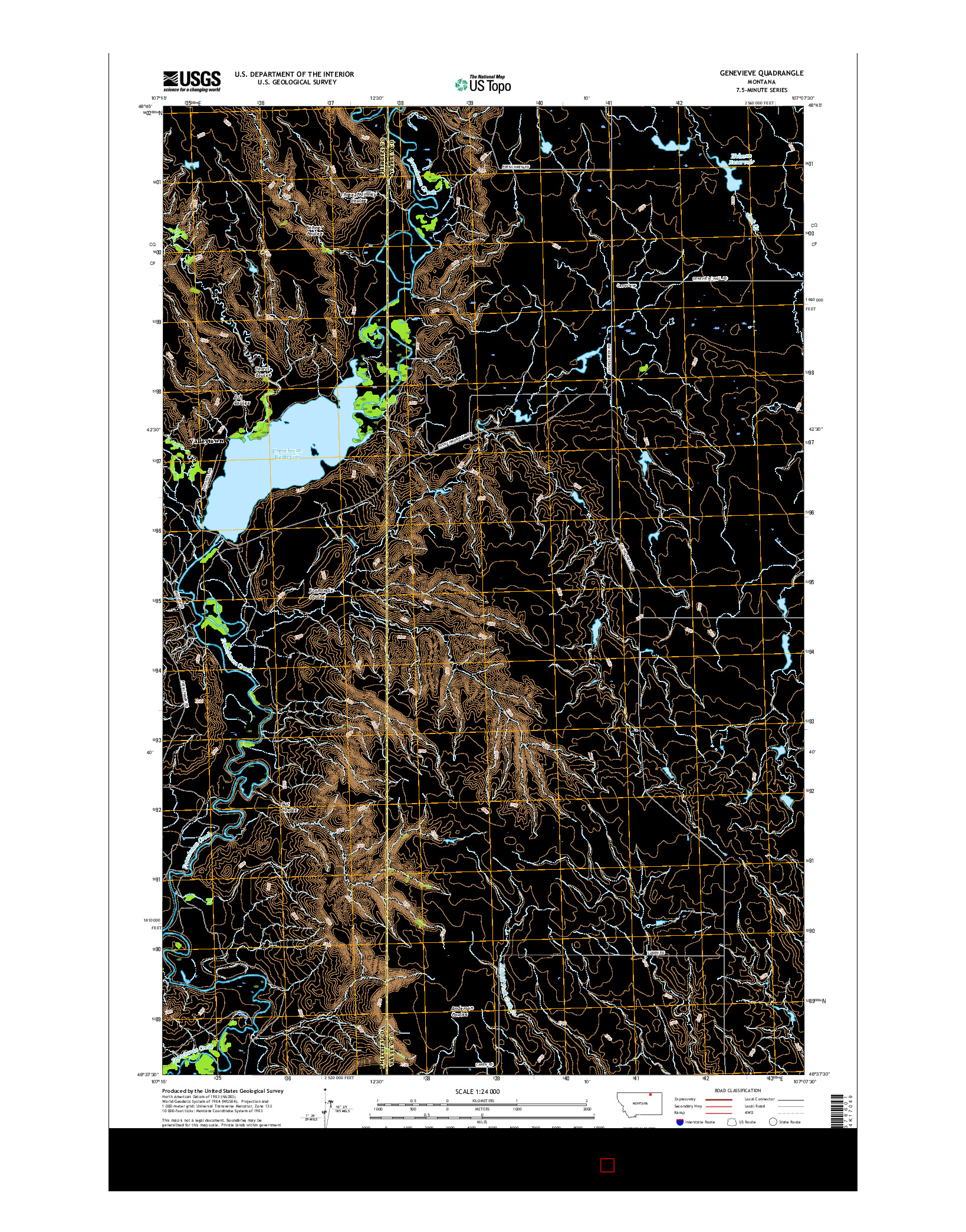 USGS US TOPO 7.5-MINUTE MAP FOR GENEVIEVE, MT 2017