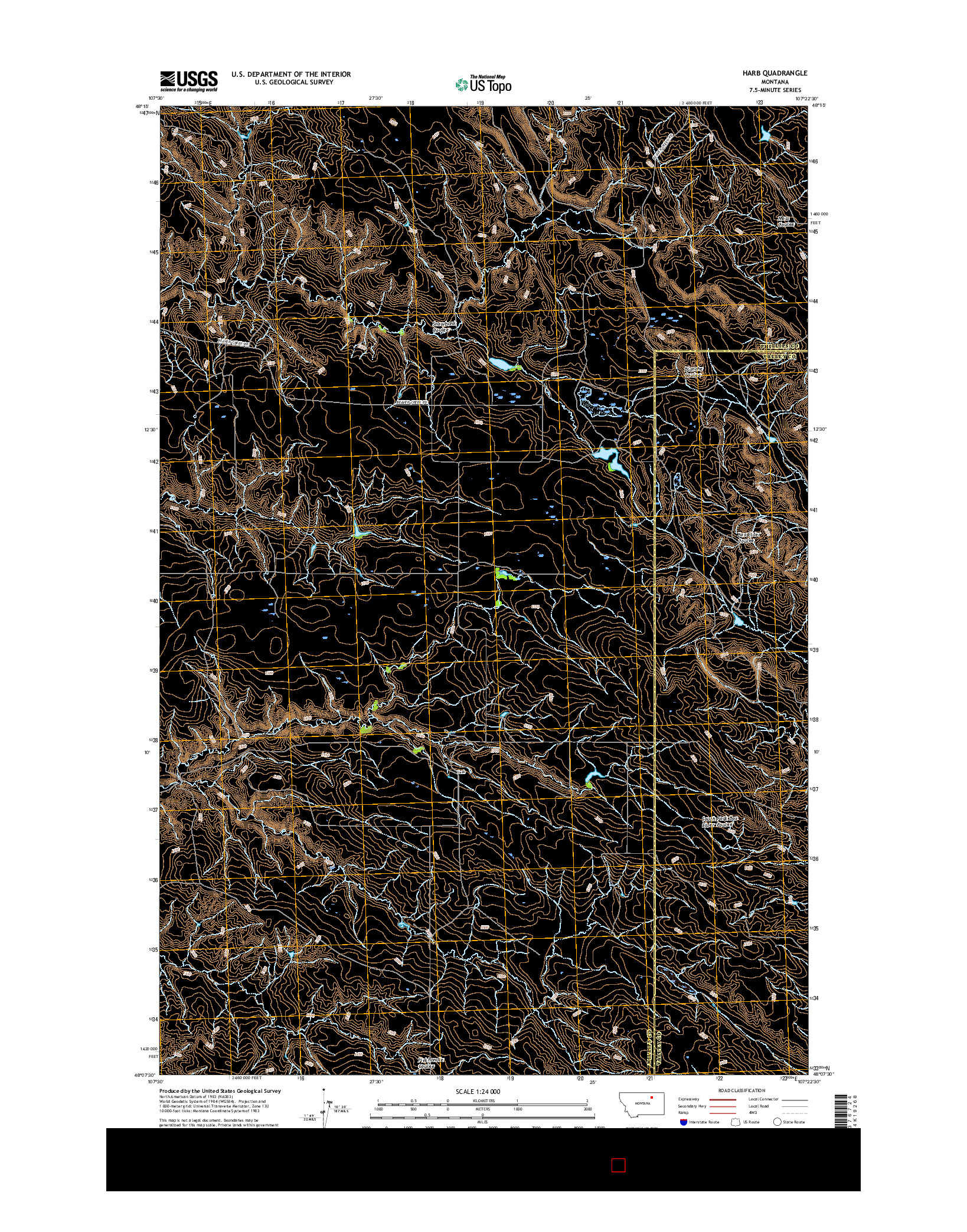 USGS US TOPO 7.5-MINUTE MAP FOR HARB, MT 2017