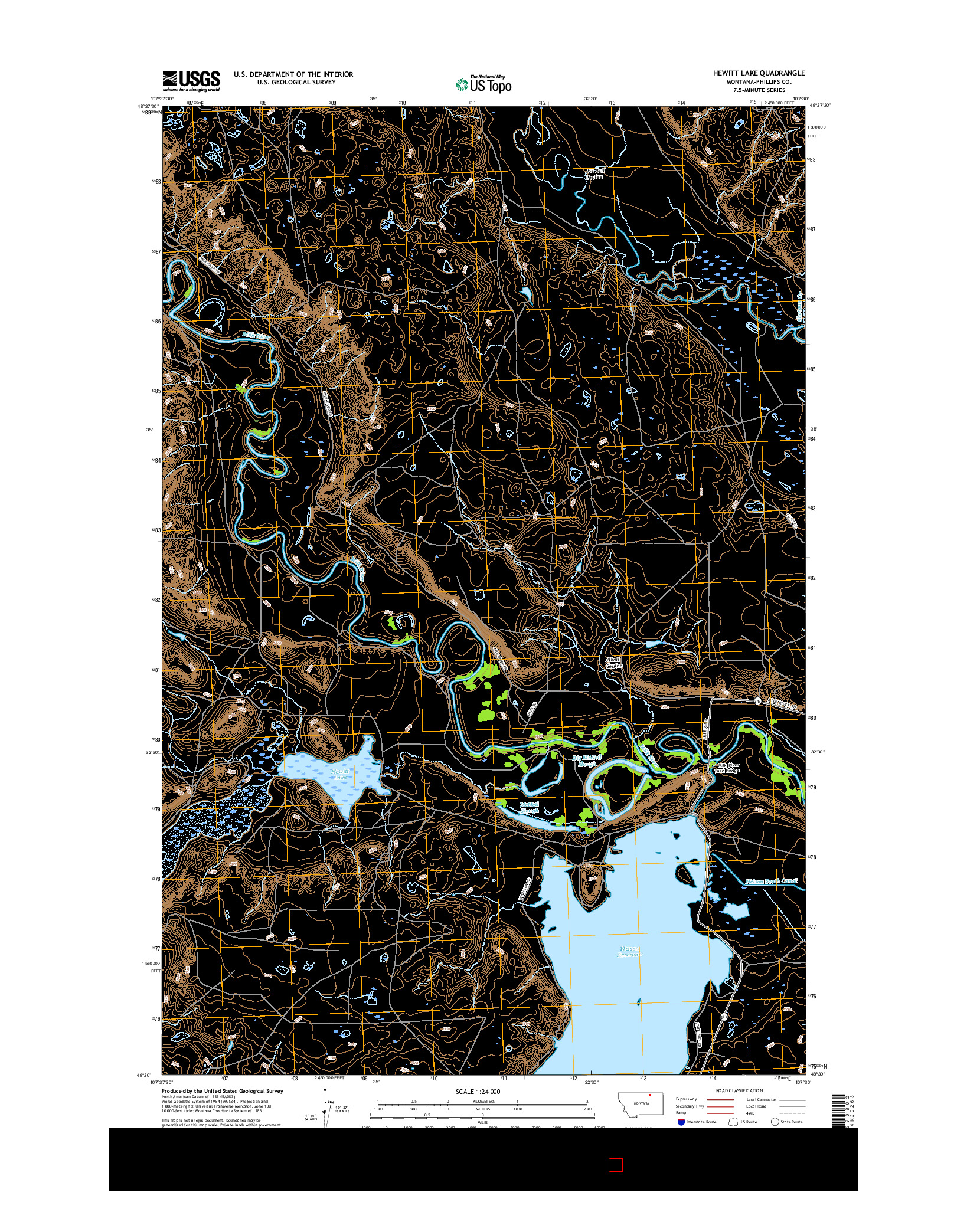 USGS US TOPO 7.5-MINUTE MAP FOR HEWITT LAKE, MT 2017