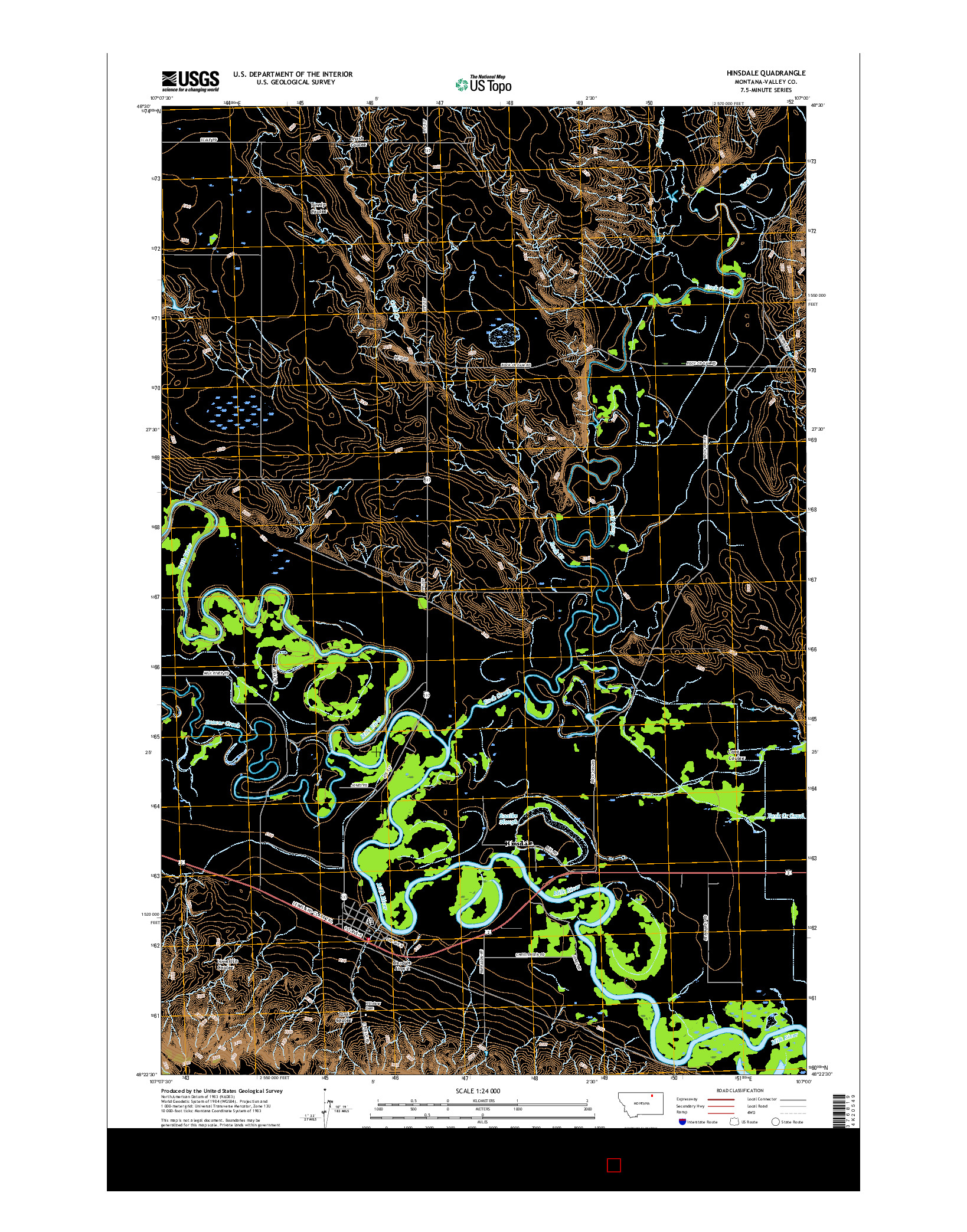 USGS US TOPO 7.5-MINUTE MAP FOR HINSDALE, MT 2017