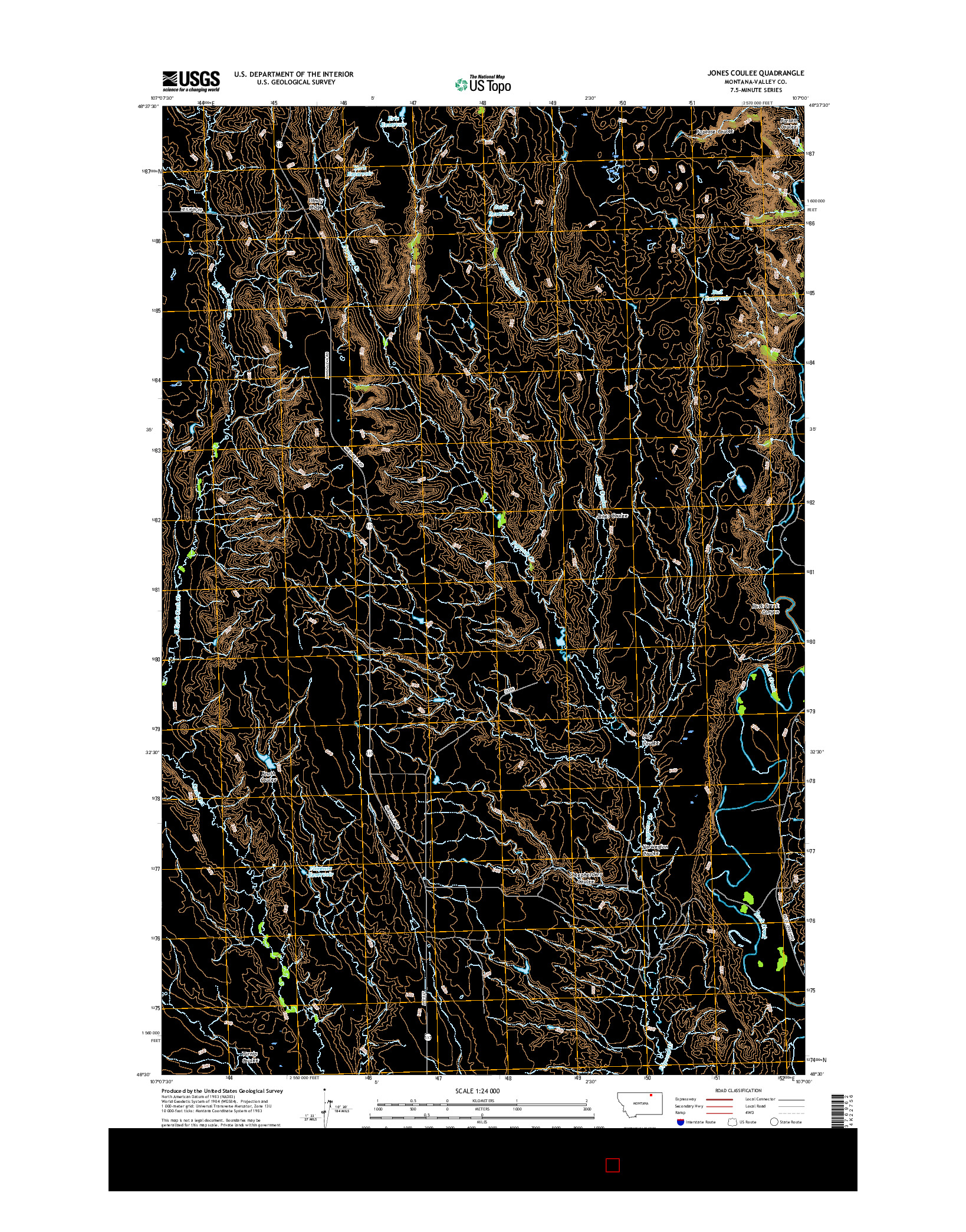 USGS US TOPO 7.5-MINUTE MAP FOR JONES COULEE, MT 2017