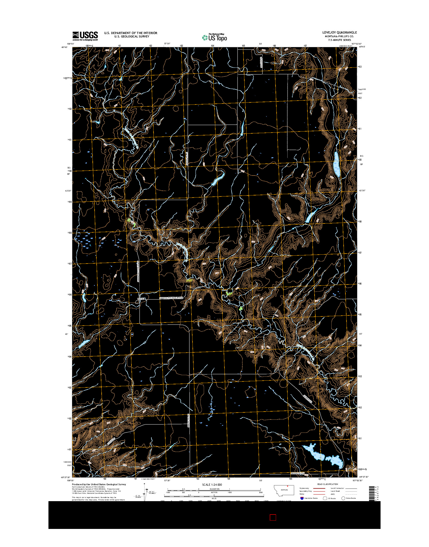 USGS US TOPO 7.5-MINUTE MAP FOR LOVEJOY, MT 2017