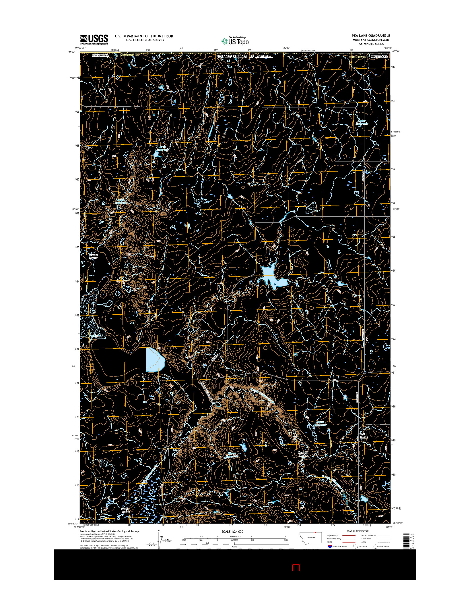 USGS US TOPO 7.5-MINUTE MAP FOR PEA LAKE, MT-SK 2017