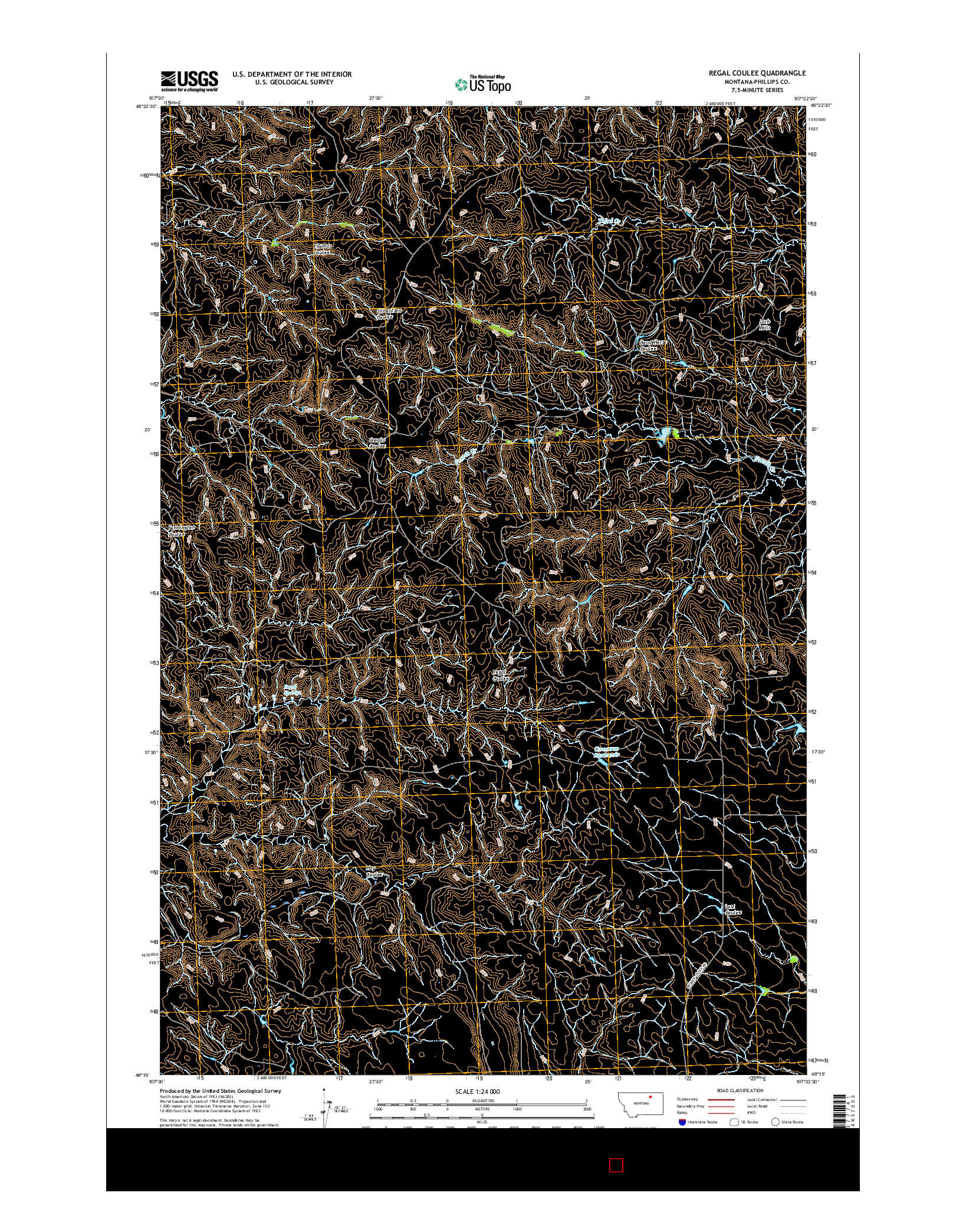 USGS US TOPO 7.5-MINUTE MAP FOR REGAL COULEE, MT 2017