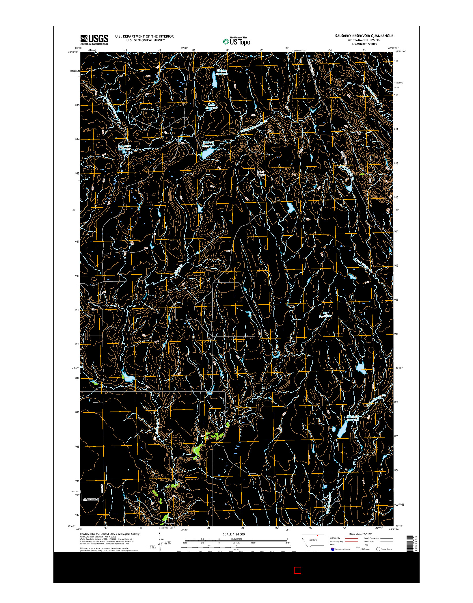 USGS US TOPO 7.5-MINUTE MAP FOR SALSBERY RESERVOIR, MT 2017
