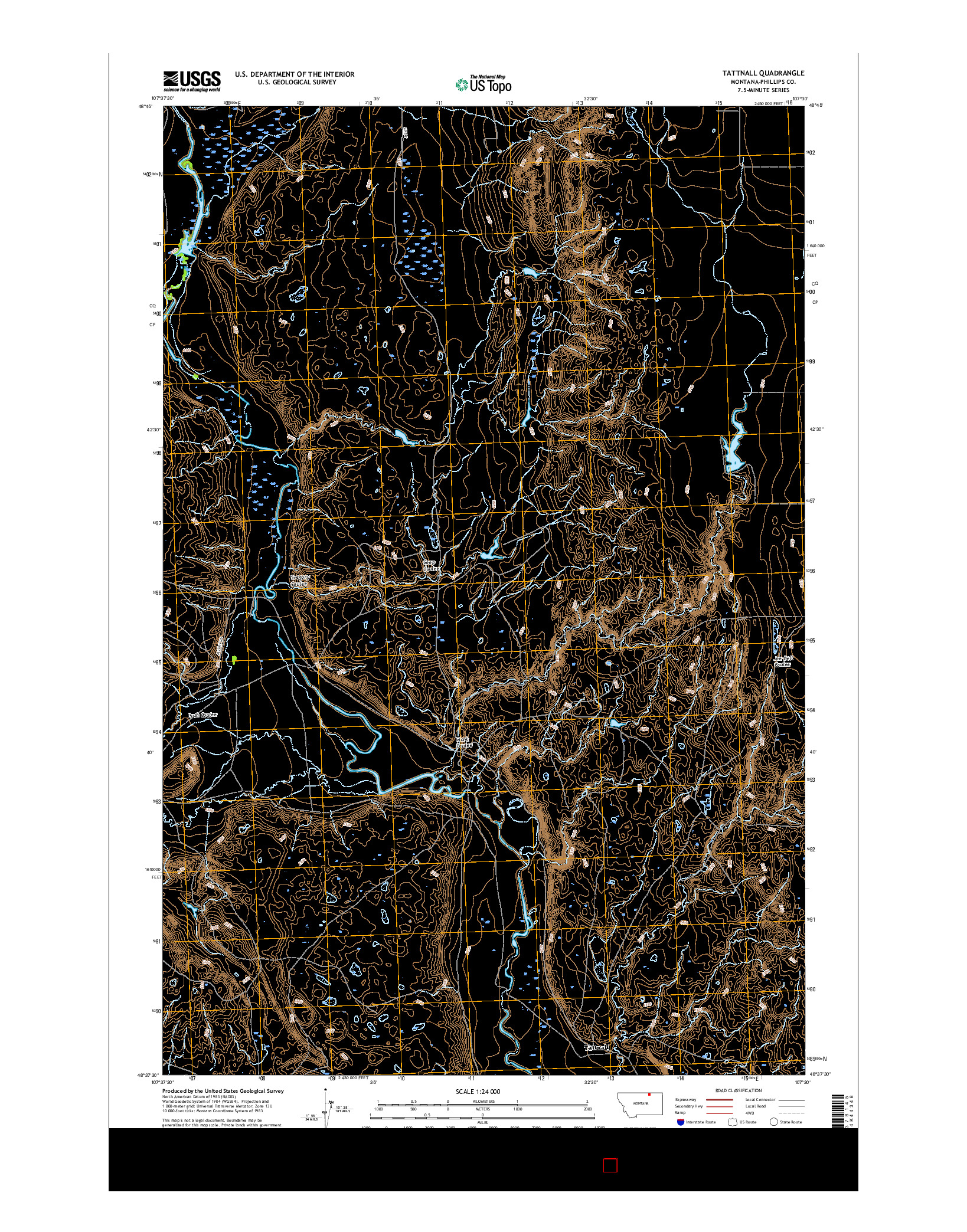 USGS US TOPO 7.5-MINUTE MAP FOR TATTNALL, MT 2017