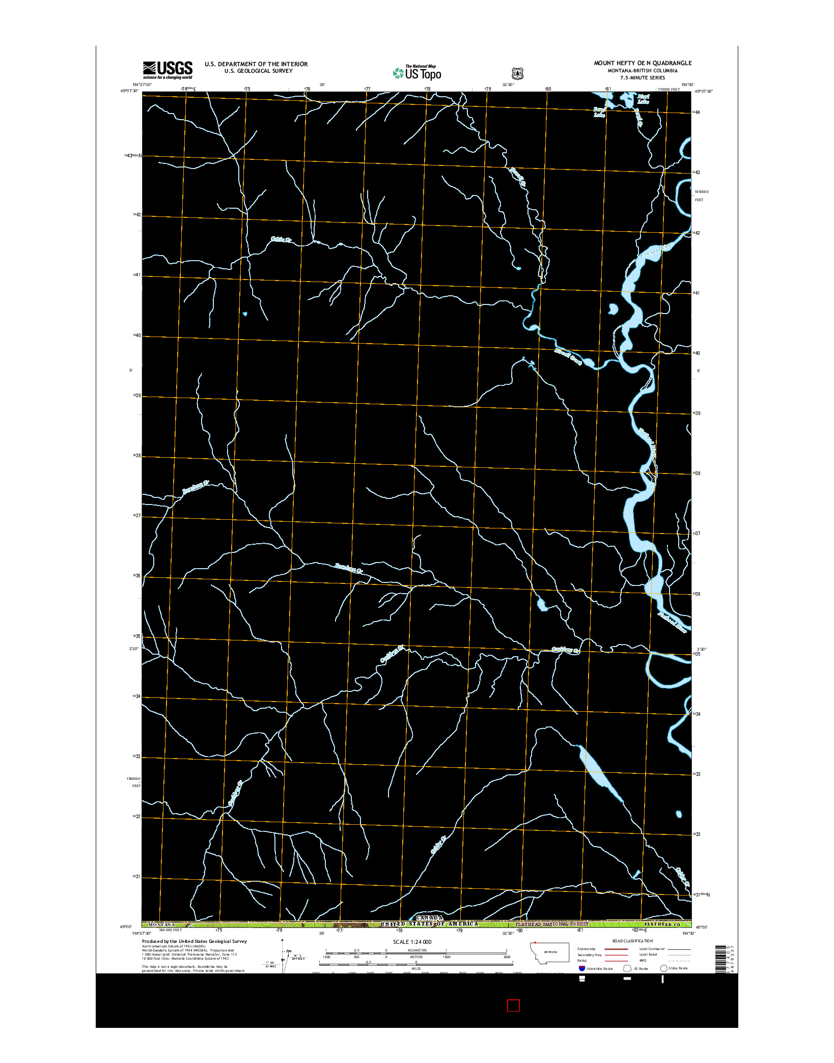 USGS US TOPO 7.5-MINUTE MAP FOR MOUNT HEFTY OE N, MT-BC 2017