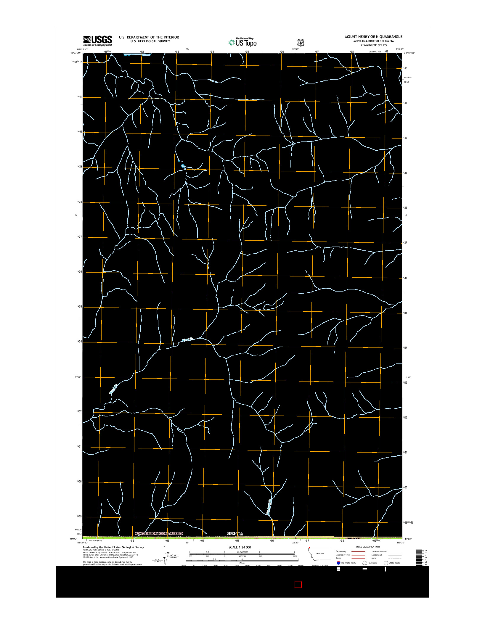 USGS US TOPO 7.5-MINUTE MAP FOR MOUNT HENRY OE N, MT-BC 2017