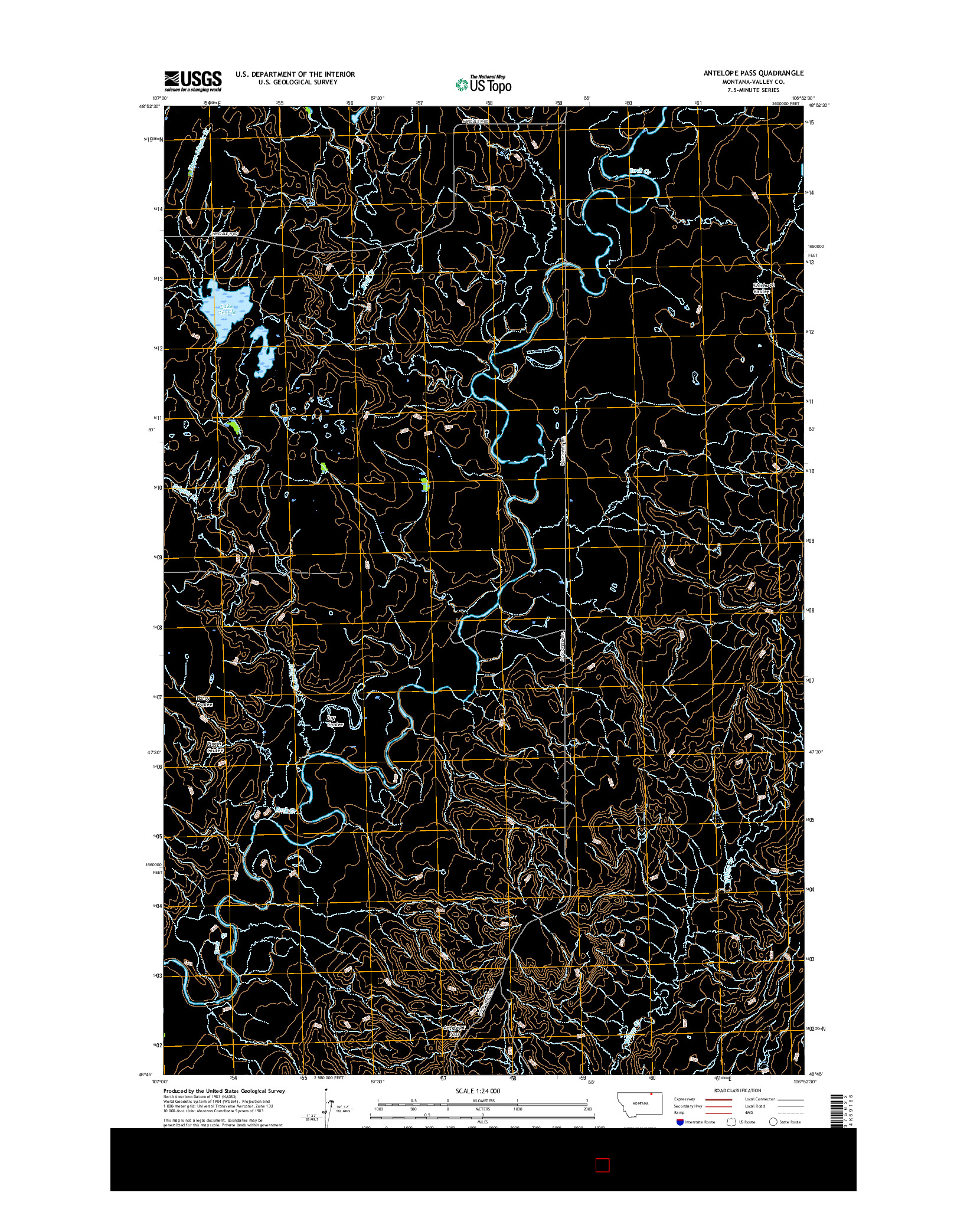 USGS US TOPO 7.5-MINUTE MAP FOR ANTELOPE PASS, MT 2017