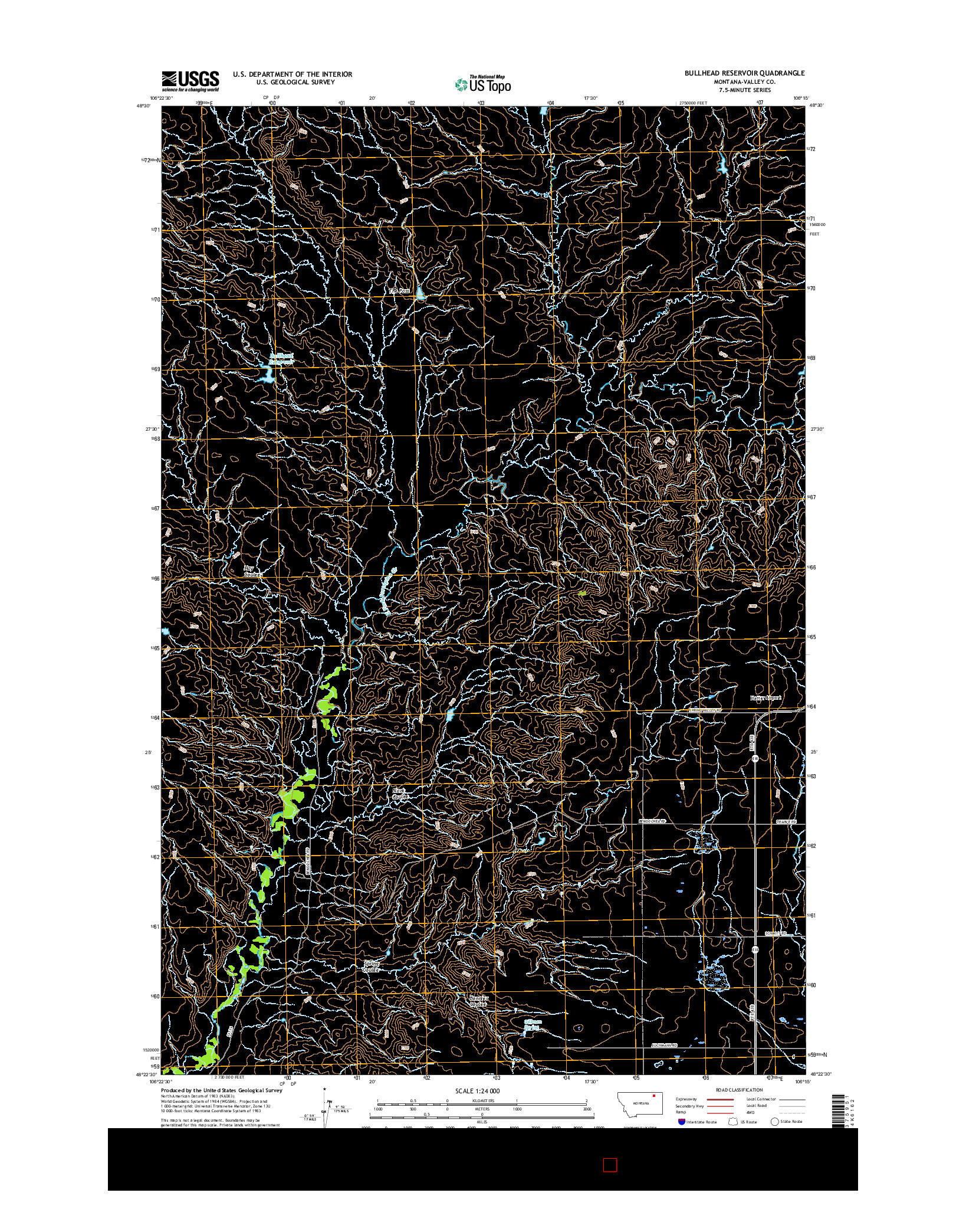 USGS US TOPO 7.5-MINUTE MAP FOR BULLHEAD RESERVOIR, MT 2017