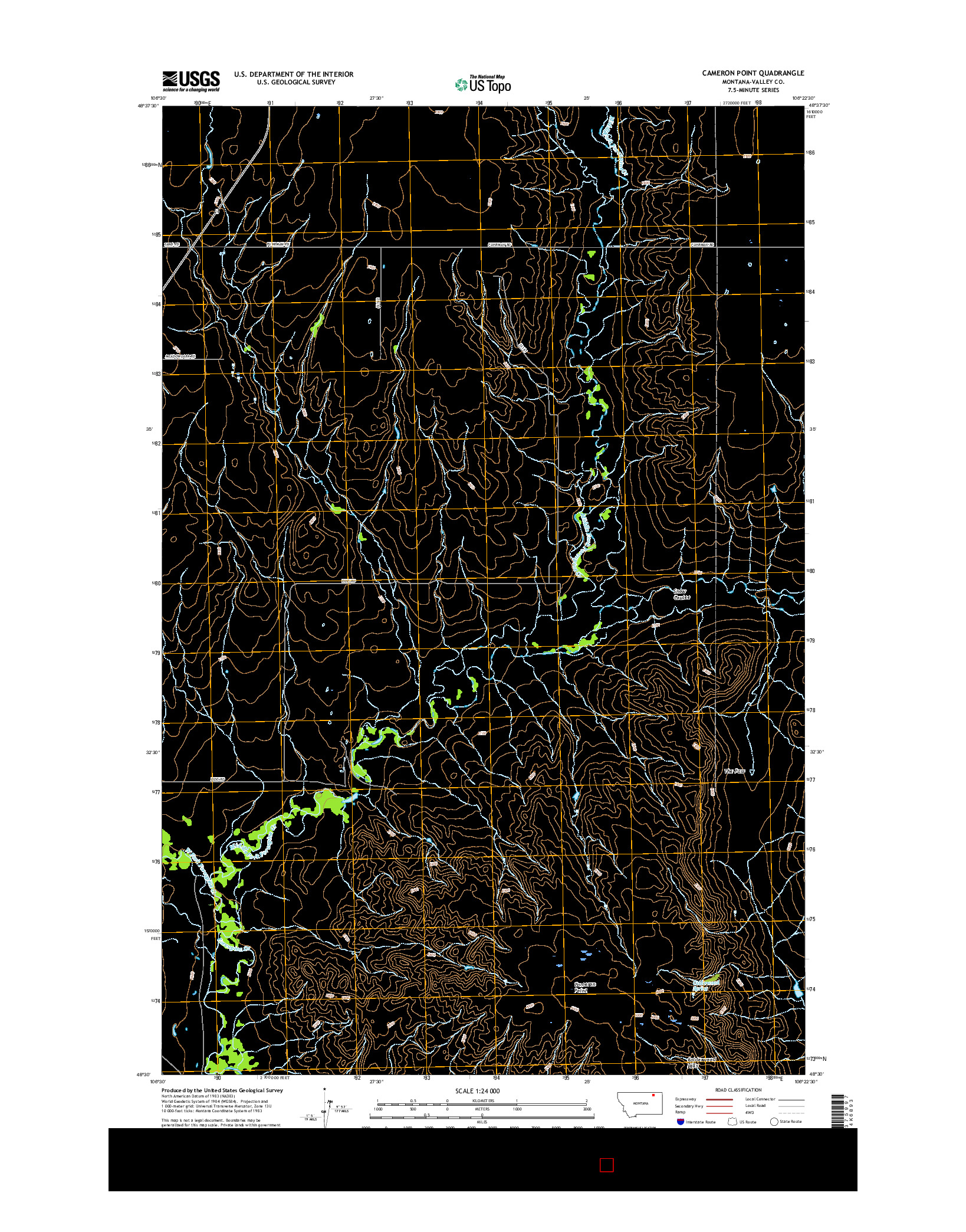 USGS US TOPO 7.5-MINUTE MAP FOR CAMERON POINT, MT 2017