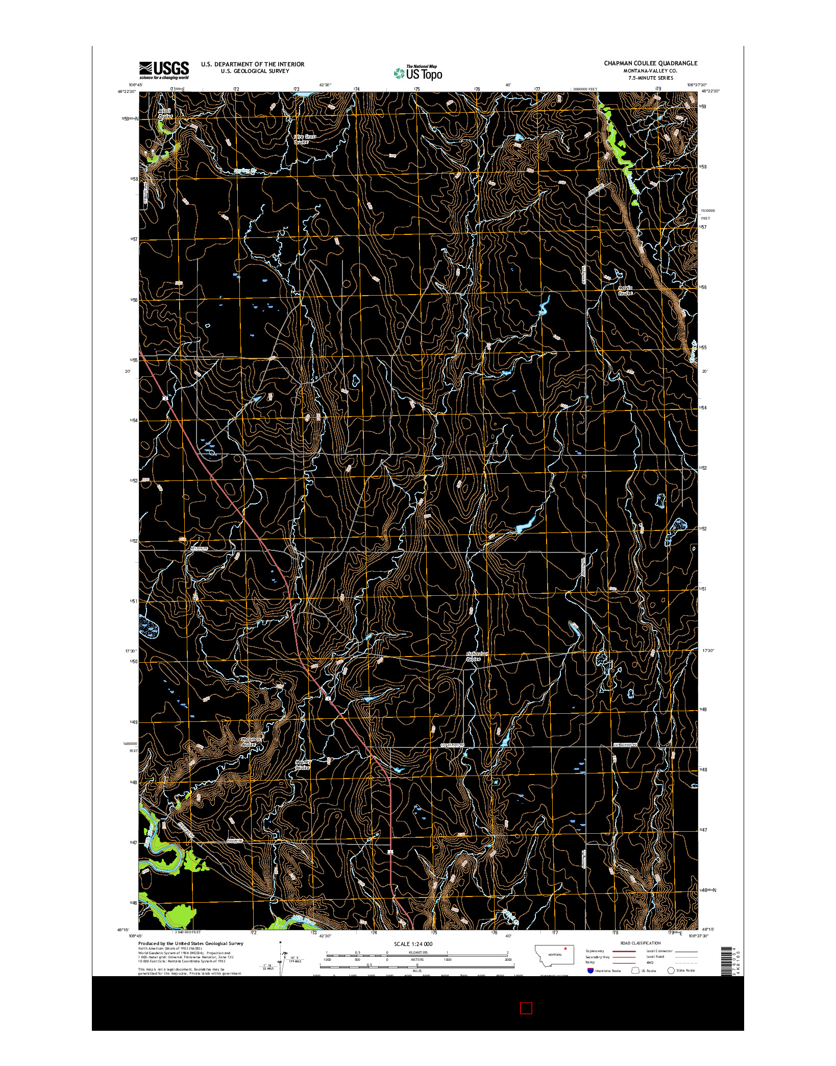 USGS US TOPO 7.5-MINUTE MAP FOR CHAPMAN COULEE, MT 2017