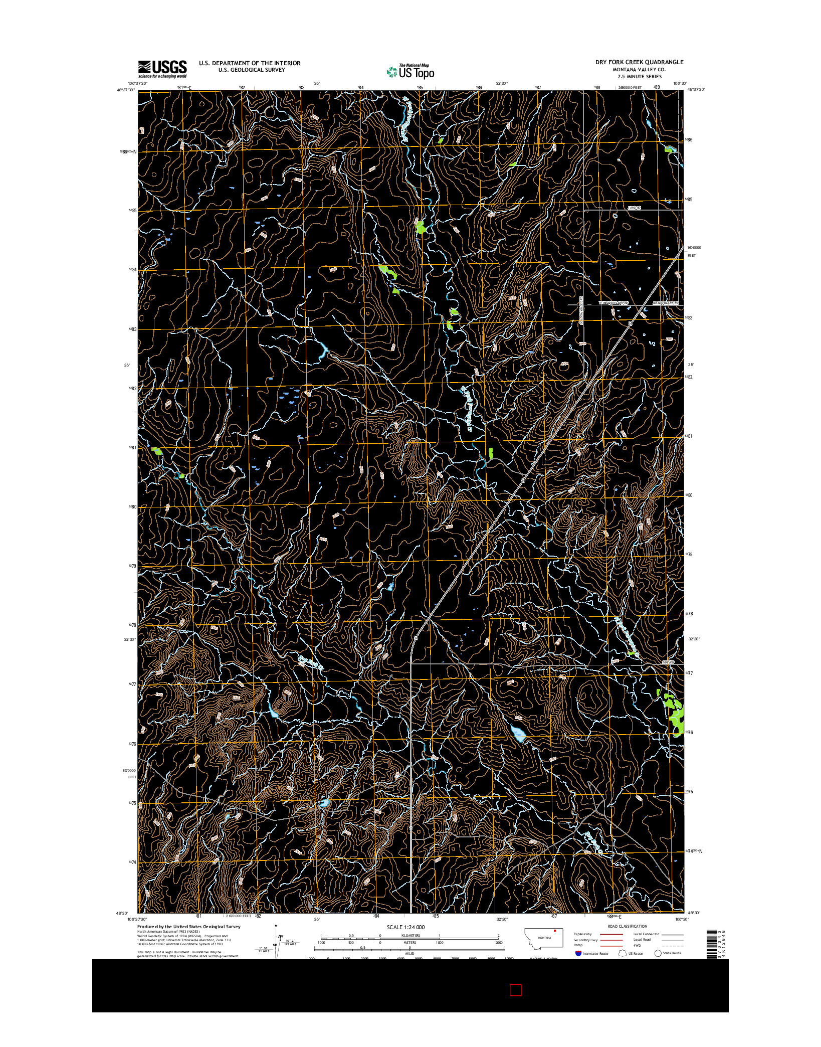 USGS US TOPO 7.5-MINUTE MAP FOR DRY FORK CREEK, MT 2017