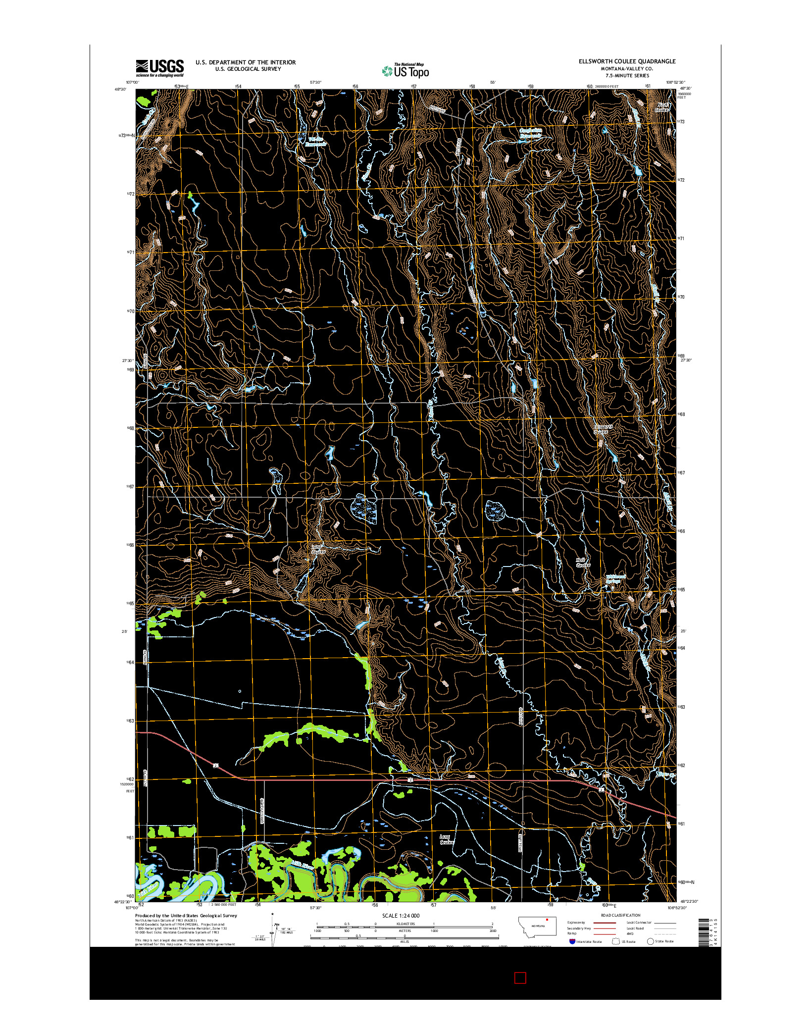 USGS US TOPO 7.5-MINUTE MAP FOR ELLSWORTH COULEE, MT 2017