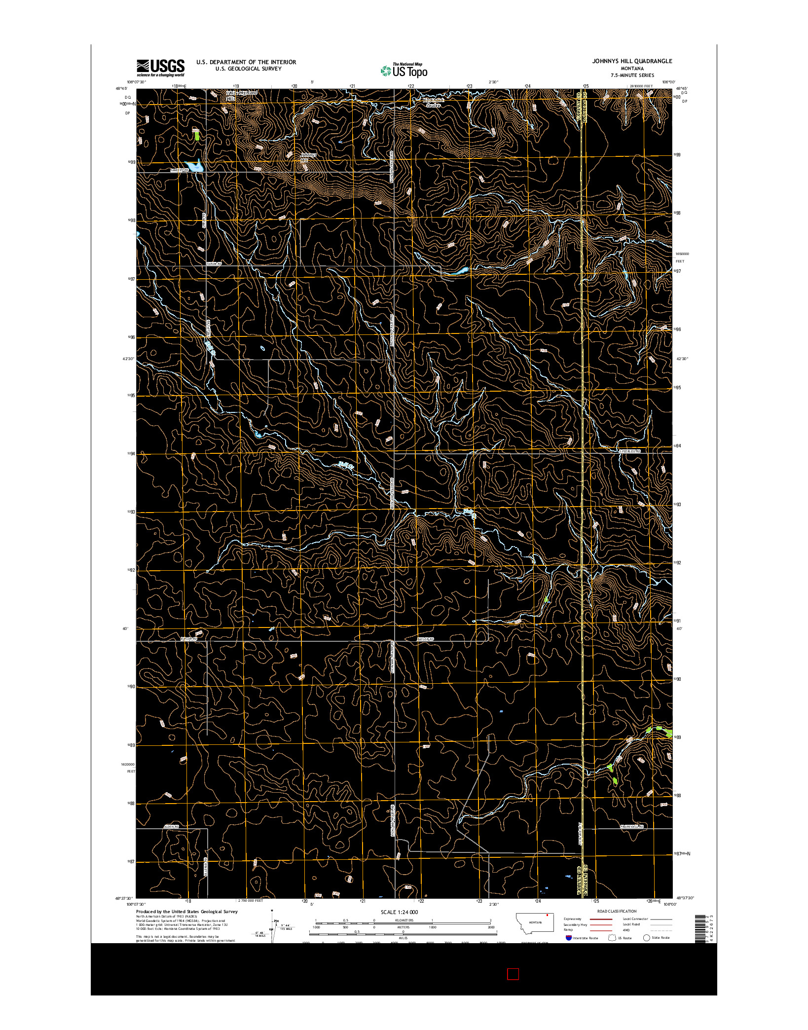 USGS US TOPO 7.5-MINUTE MAP FOR JOHNNYS HILL, MT 2017