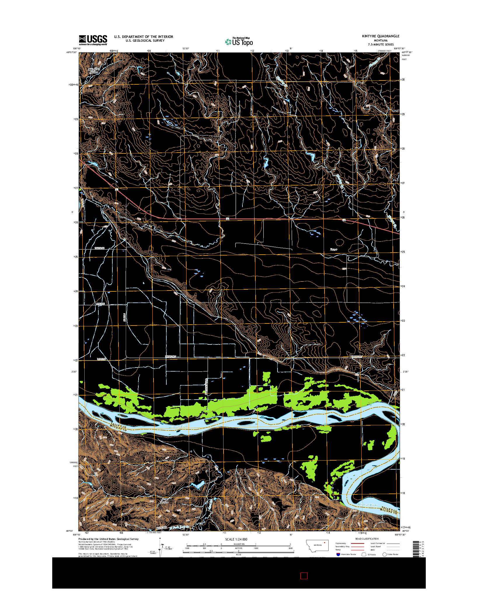 USGS US TOPO 7.5-MINUTE MAP FOR KINTYRE, MT 2017