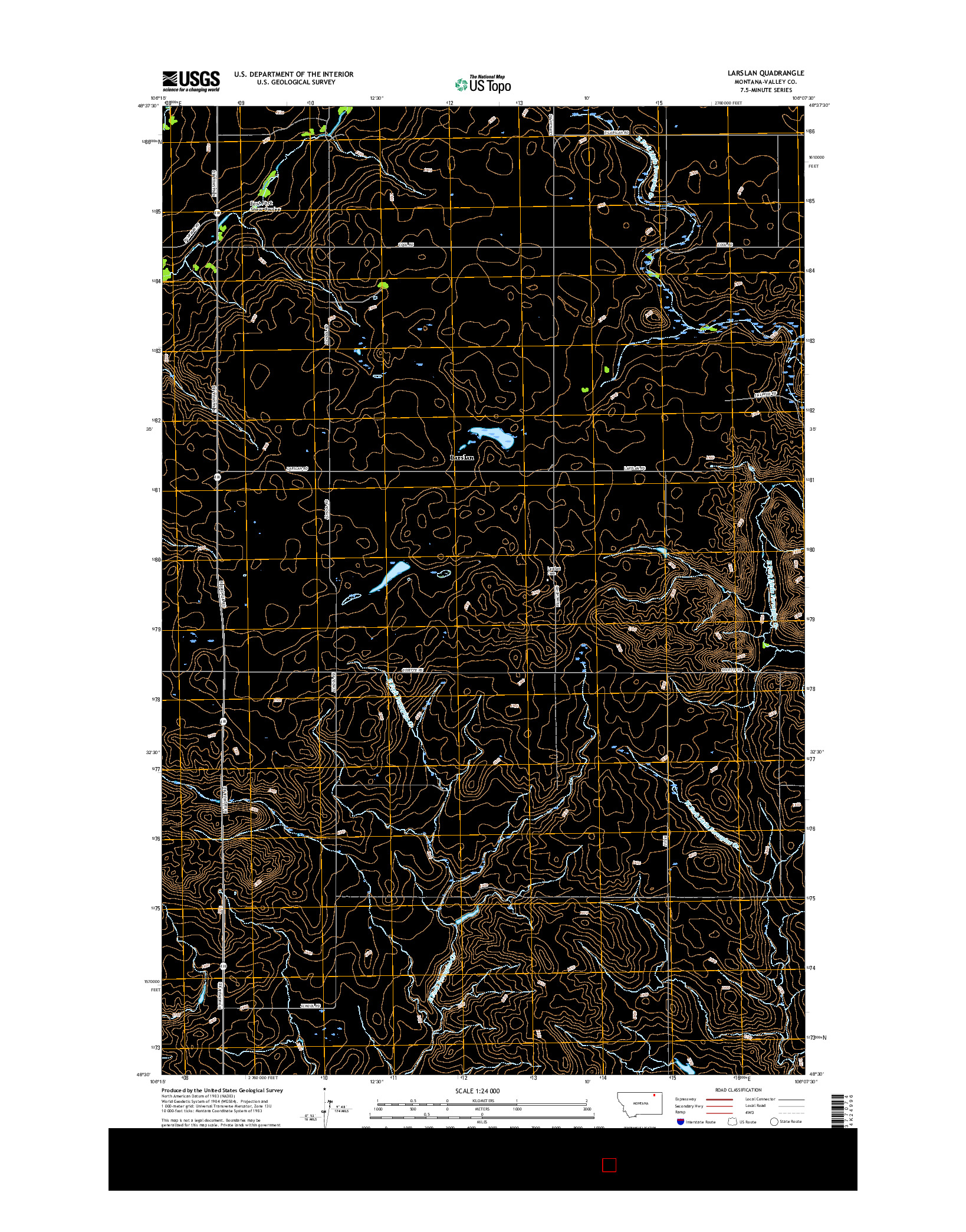 USGS US TOPO 7.5-MINUTE MAP FOR LARSLAN, MT 2017