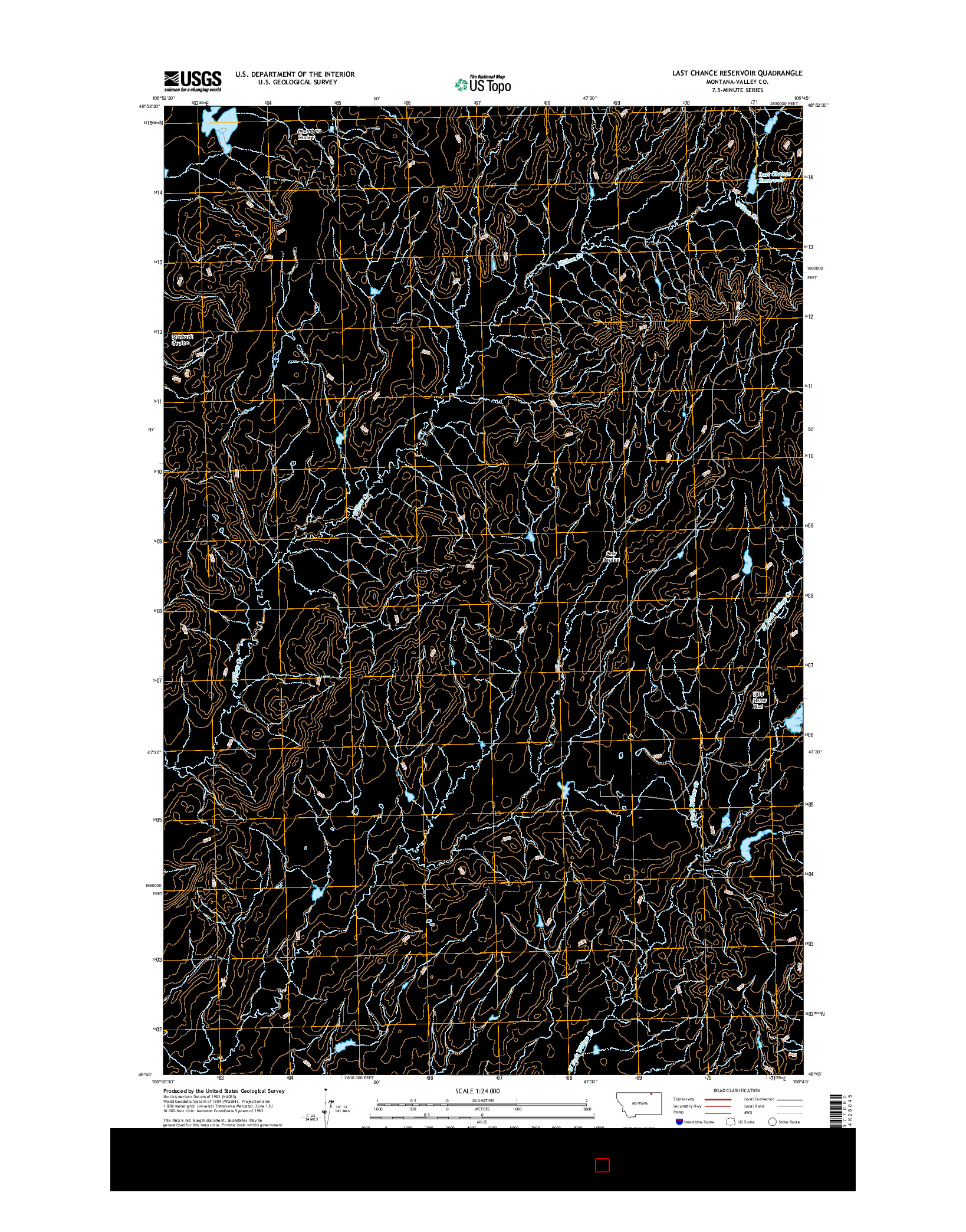 USGS US TOPO 7.5-MINUTE MAP FOR LAST CHANCE RESERVOIR, MT 2017