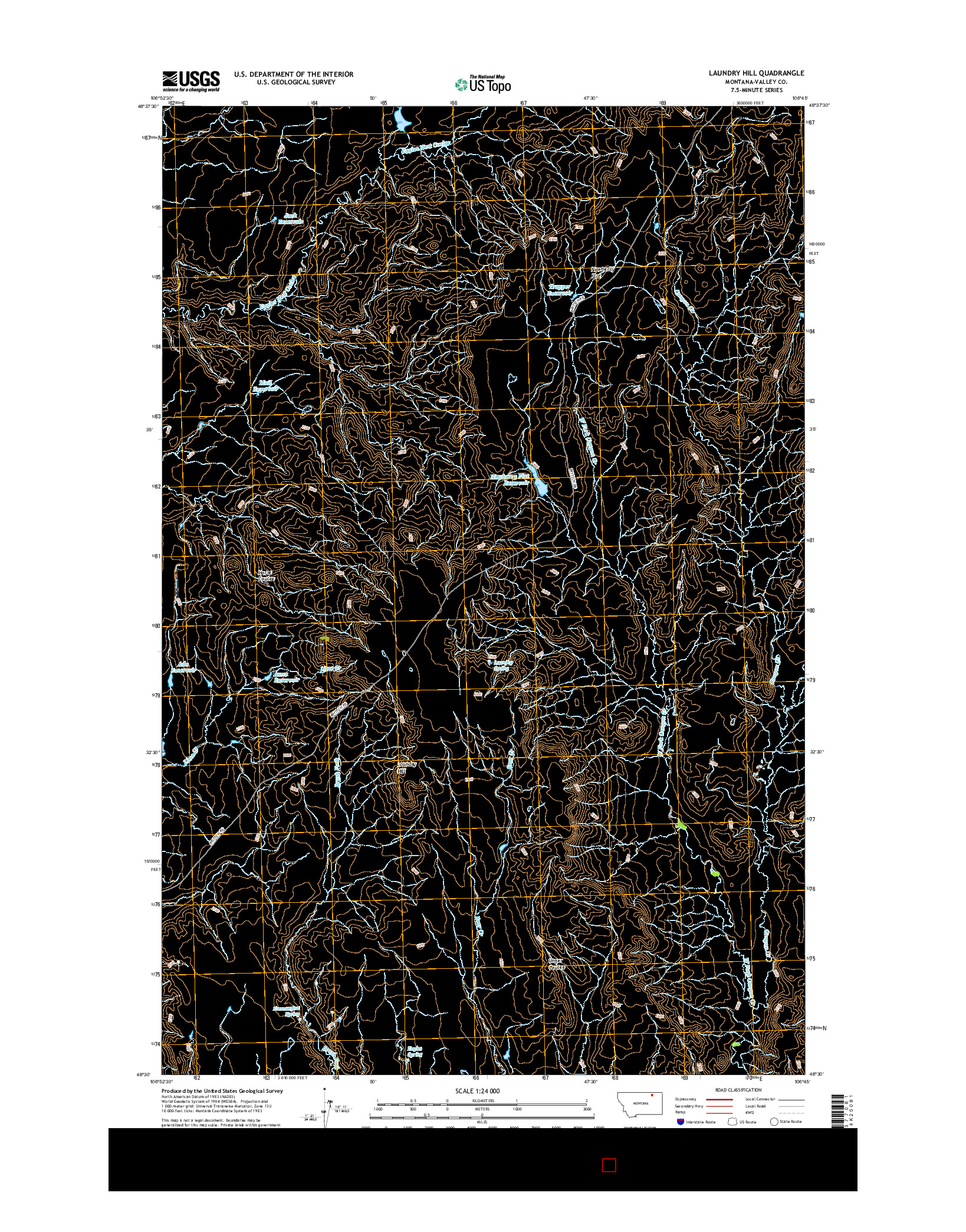 USGS US TOPO 7.5-MINUTE MAP FOR LAUNDRY HILL, MT 2017