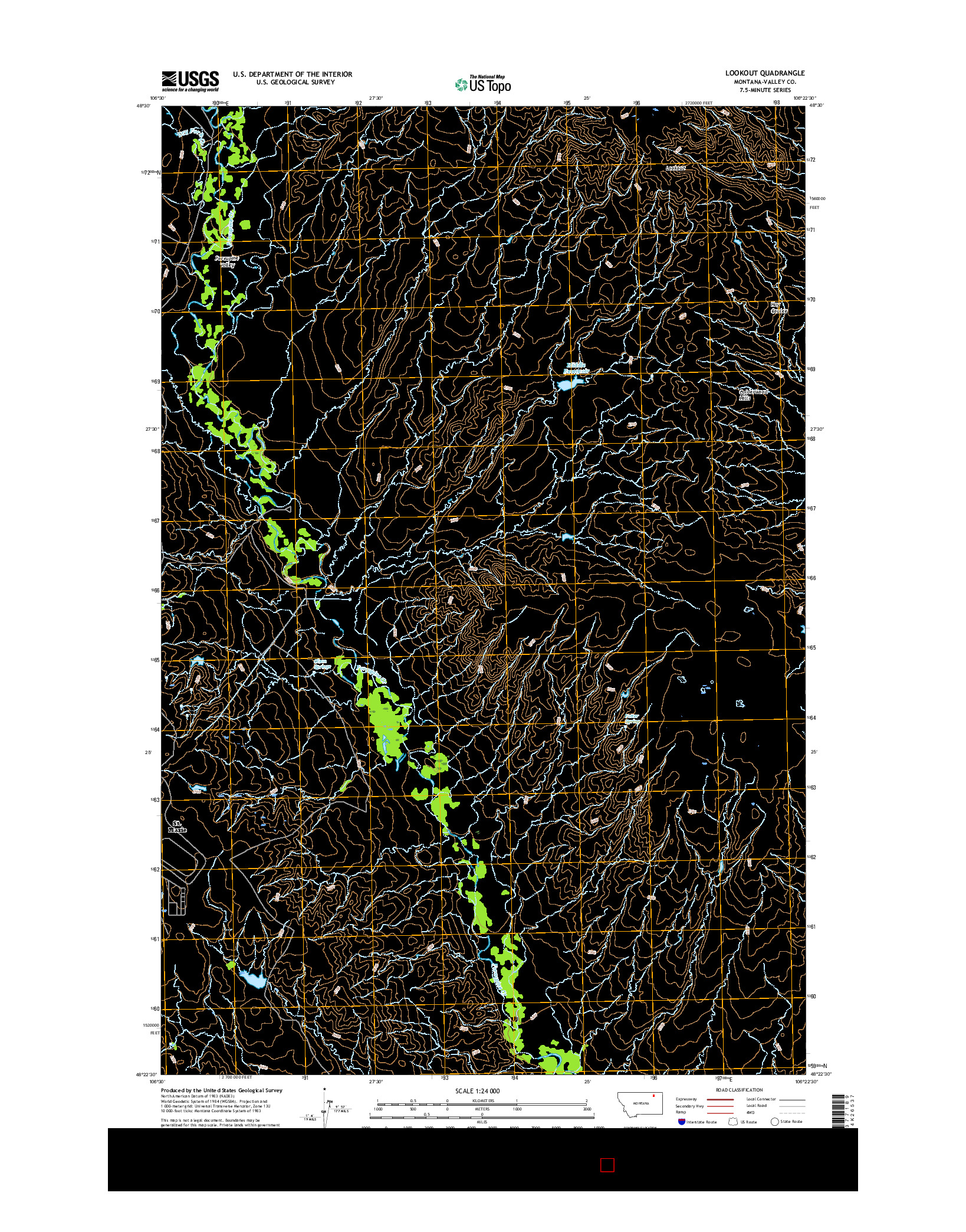 USGS US TOPO 7.5-MINUTE MAP FOR LOOKOUT, MT 2017