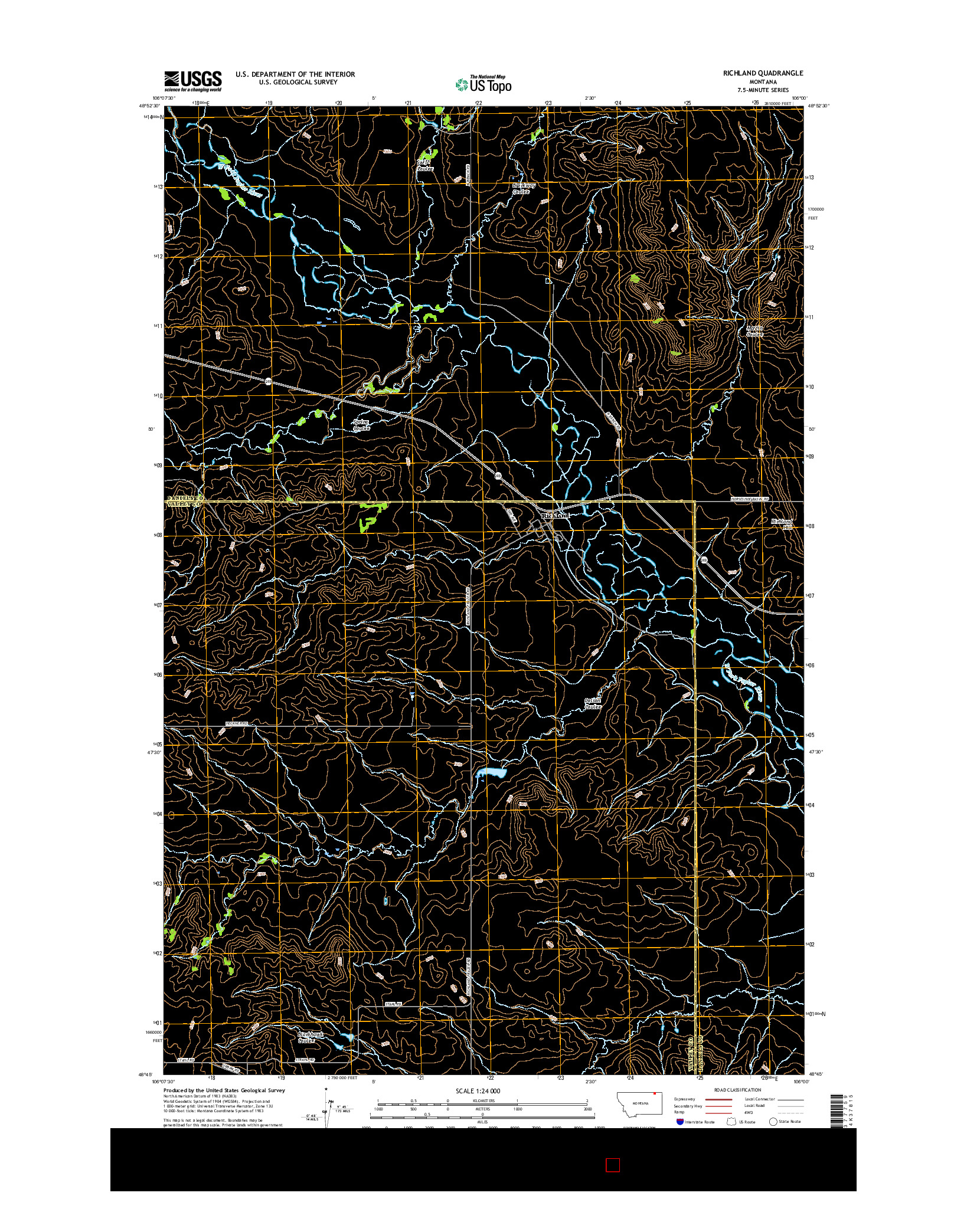 USGS US TOPO 7.5-MINUTE MAP FOR RICHLAND, MT 2017