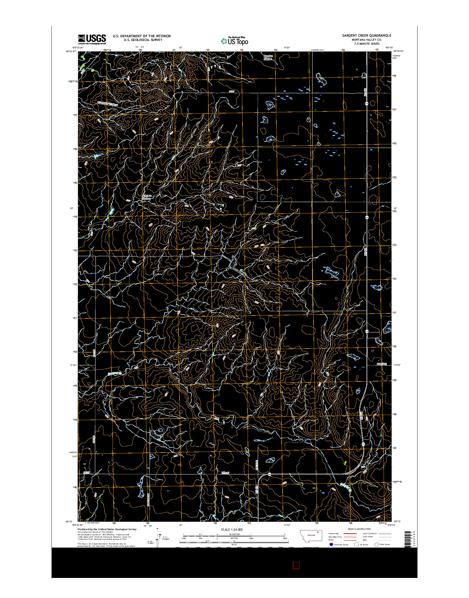 USGS US TOPO 7.5-MINUTE MAP FOR SARGENT CREEK, MT 2017