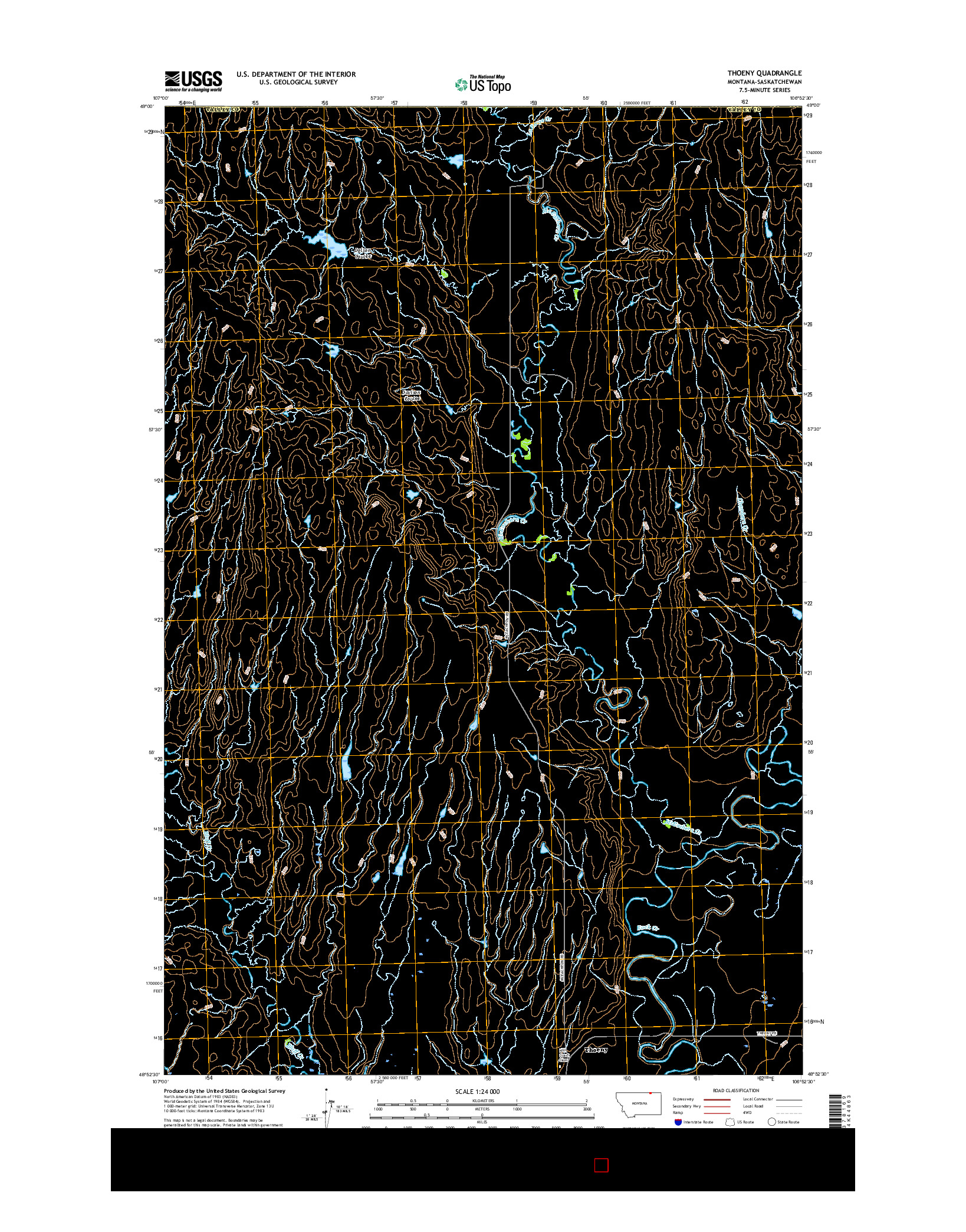 USGS US TOPO 7.5-MINUTE MAP FOR THOENY, MT-SK 2017